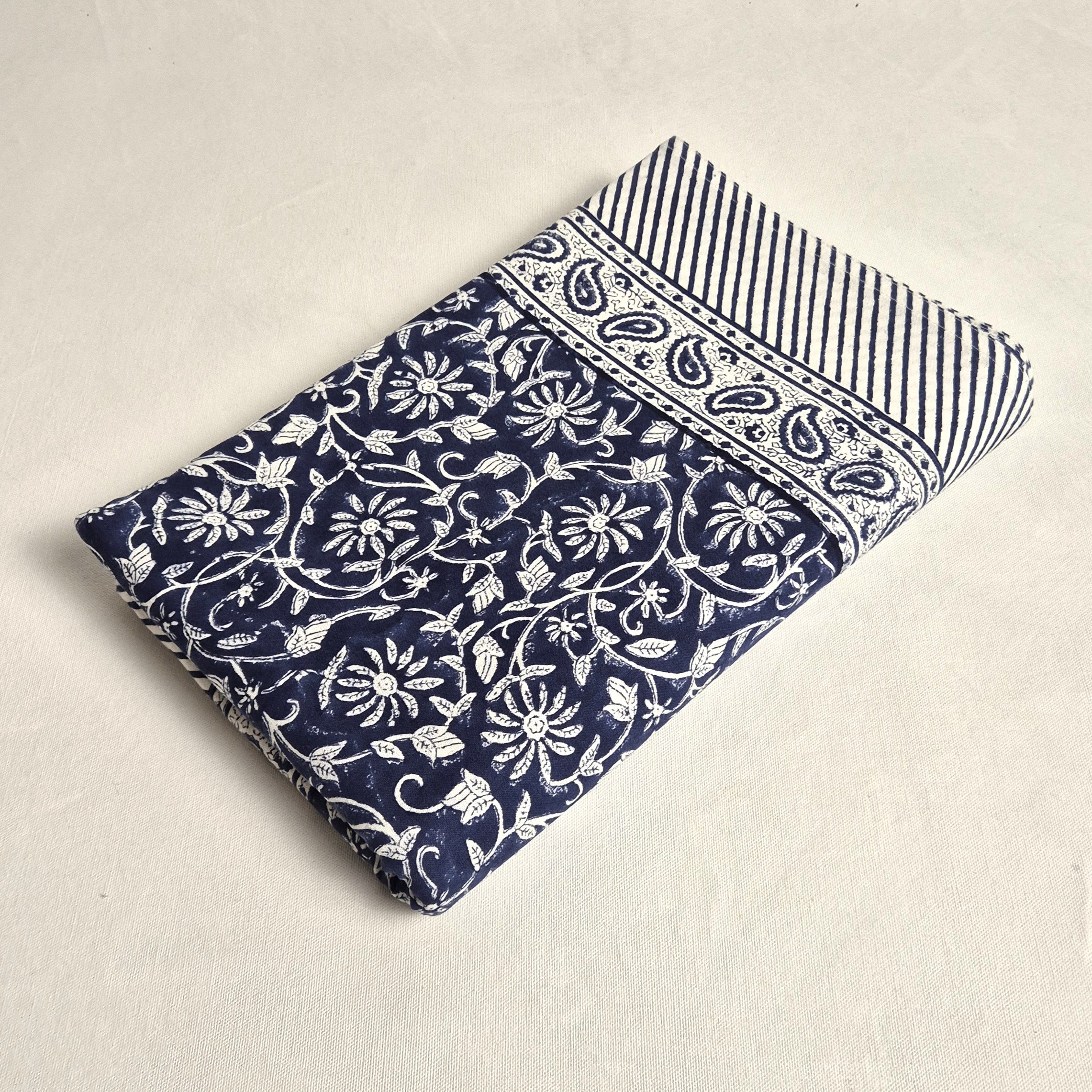 Cotton Tablecloth - Margerita Navy