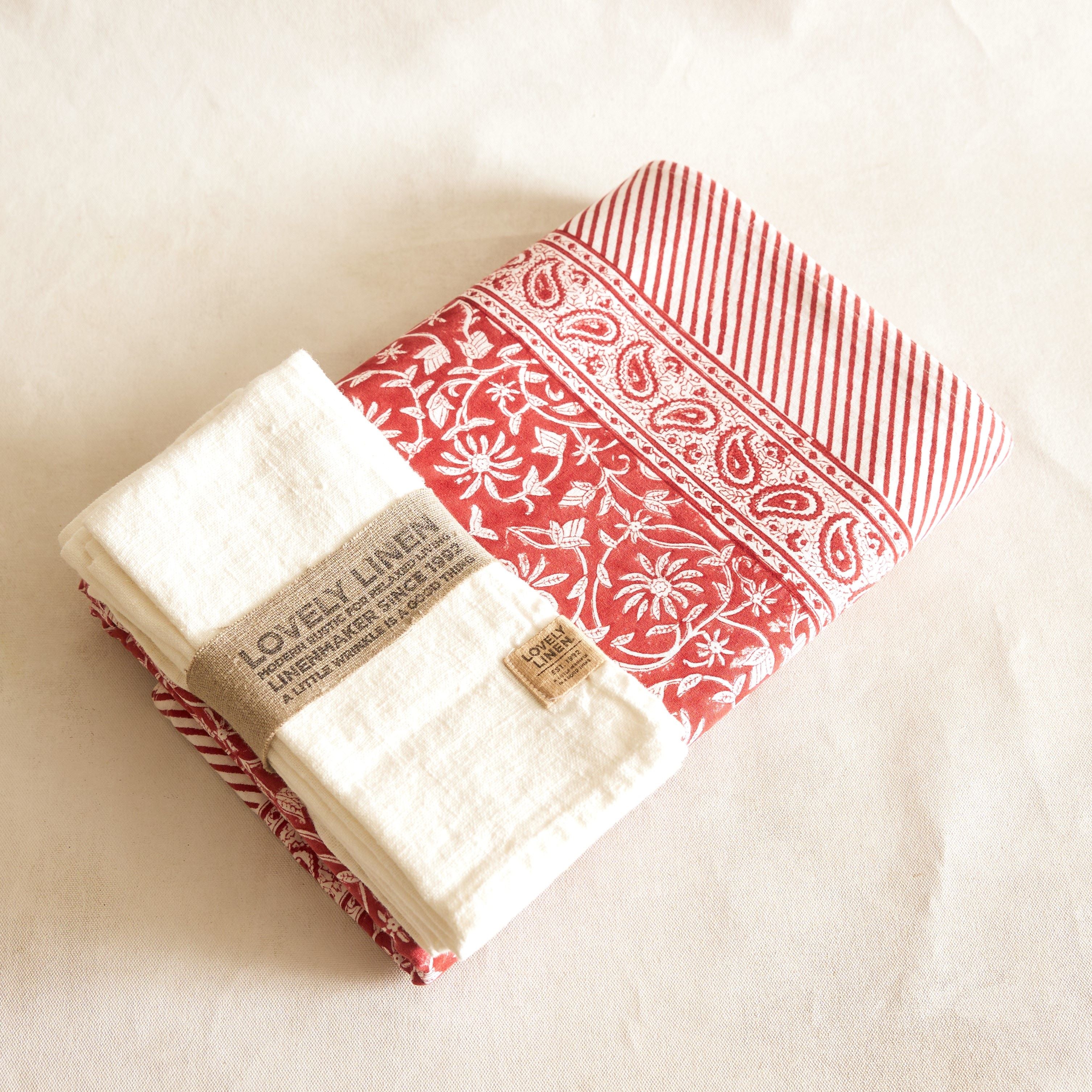 Cotton Tablecloth - Margerita Red