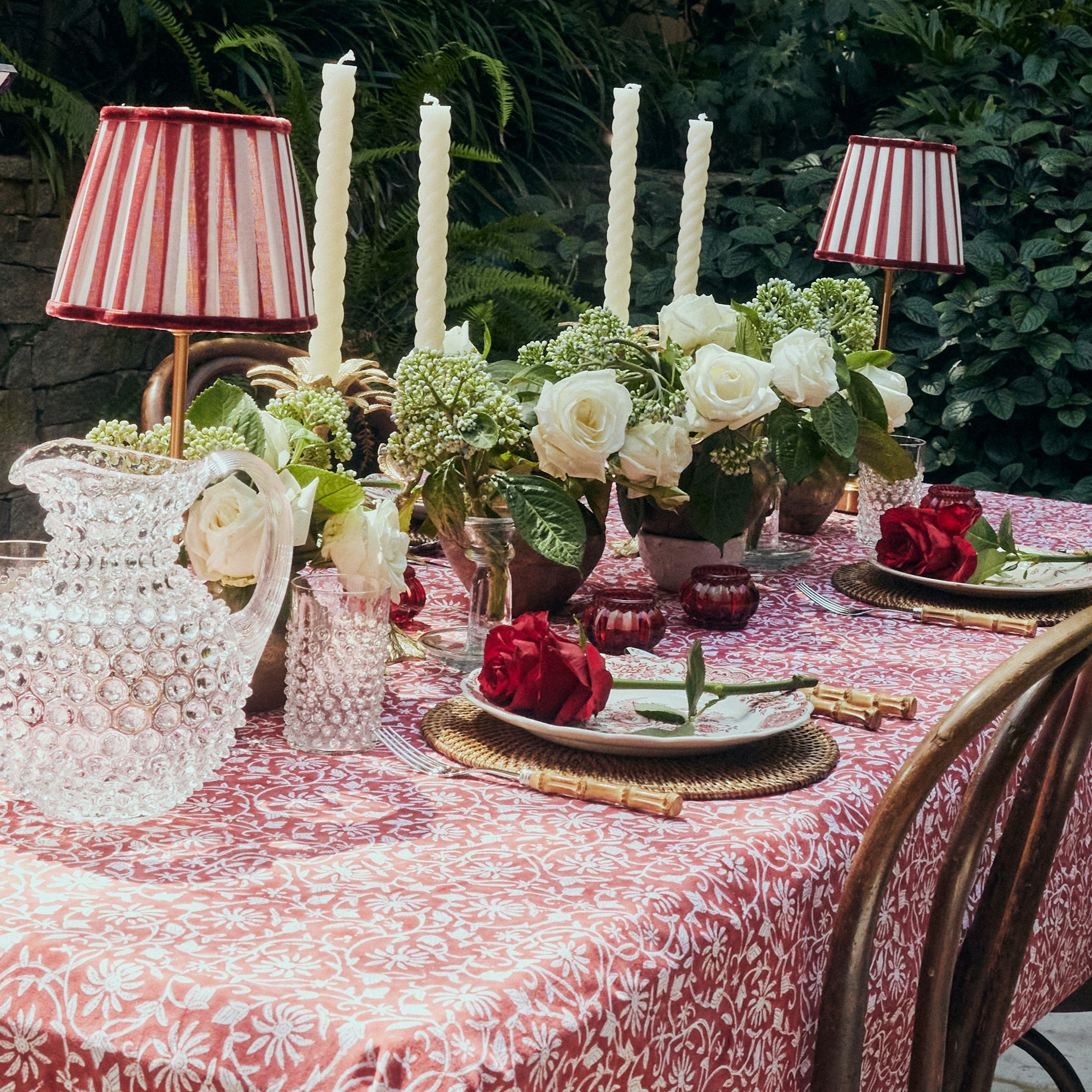 Cotton Tablecloth - Margerita Red