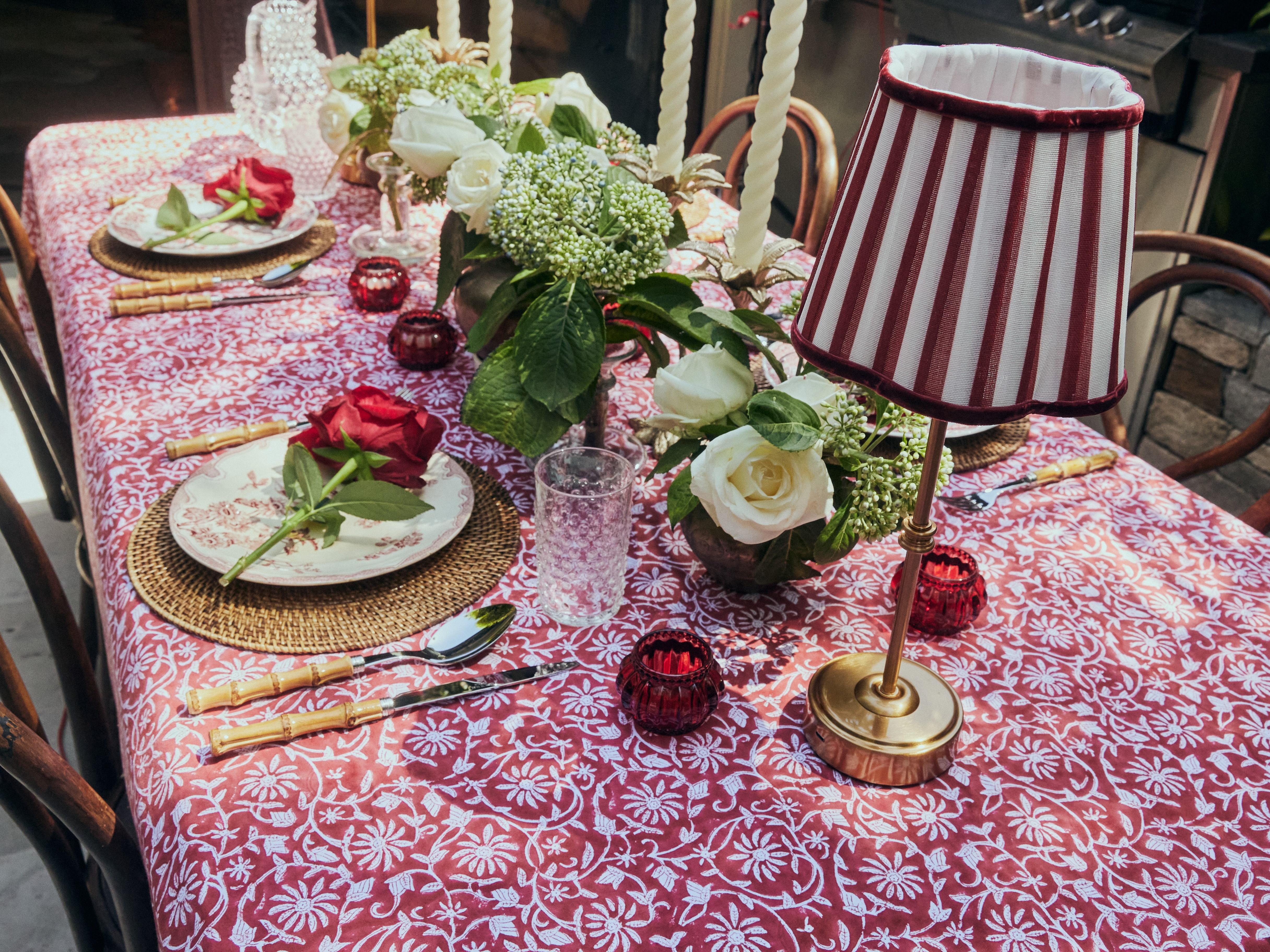 Cotton Tablecloth - Margerita Red
