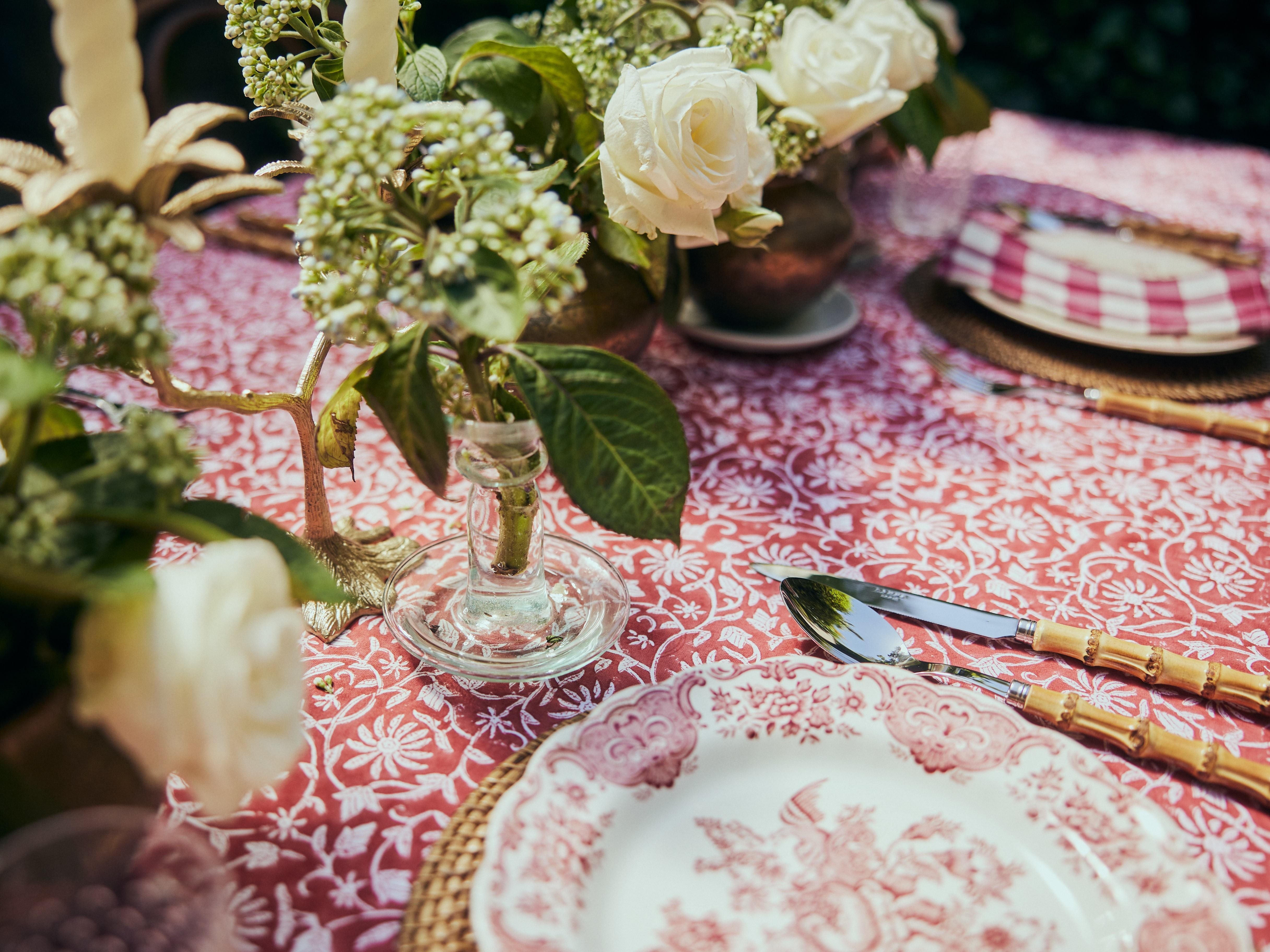Cotton Tablecloth - Margerita Red