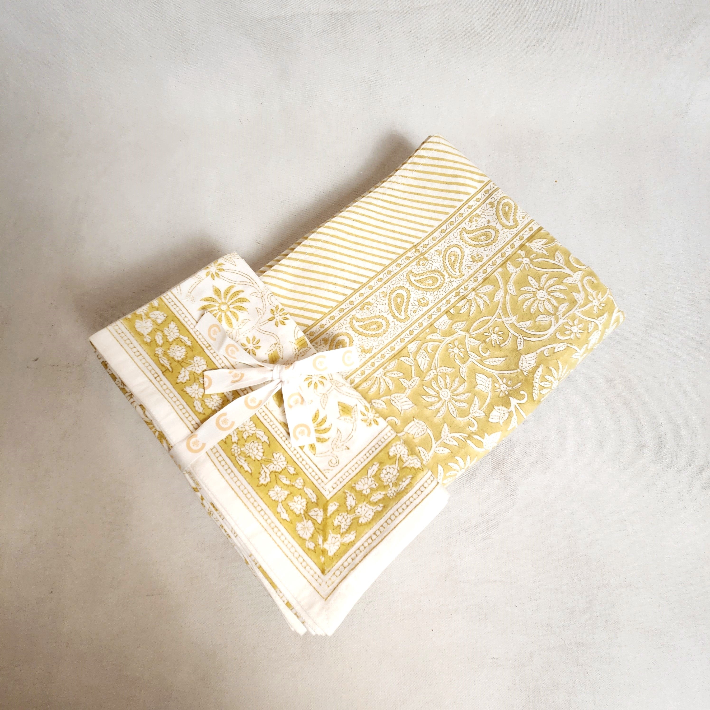 Cotton Napkins - Margerita Yellow Olive