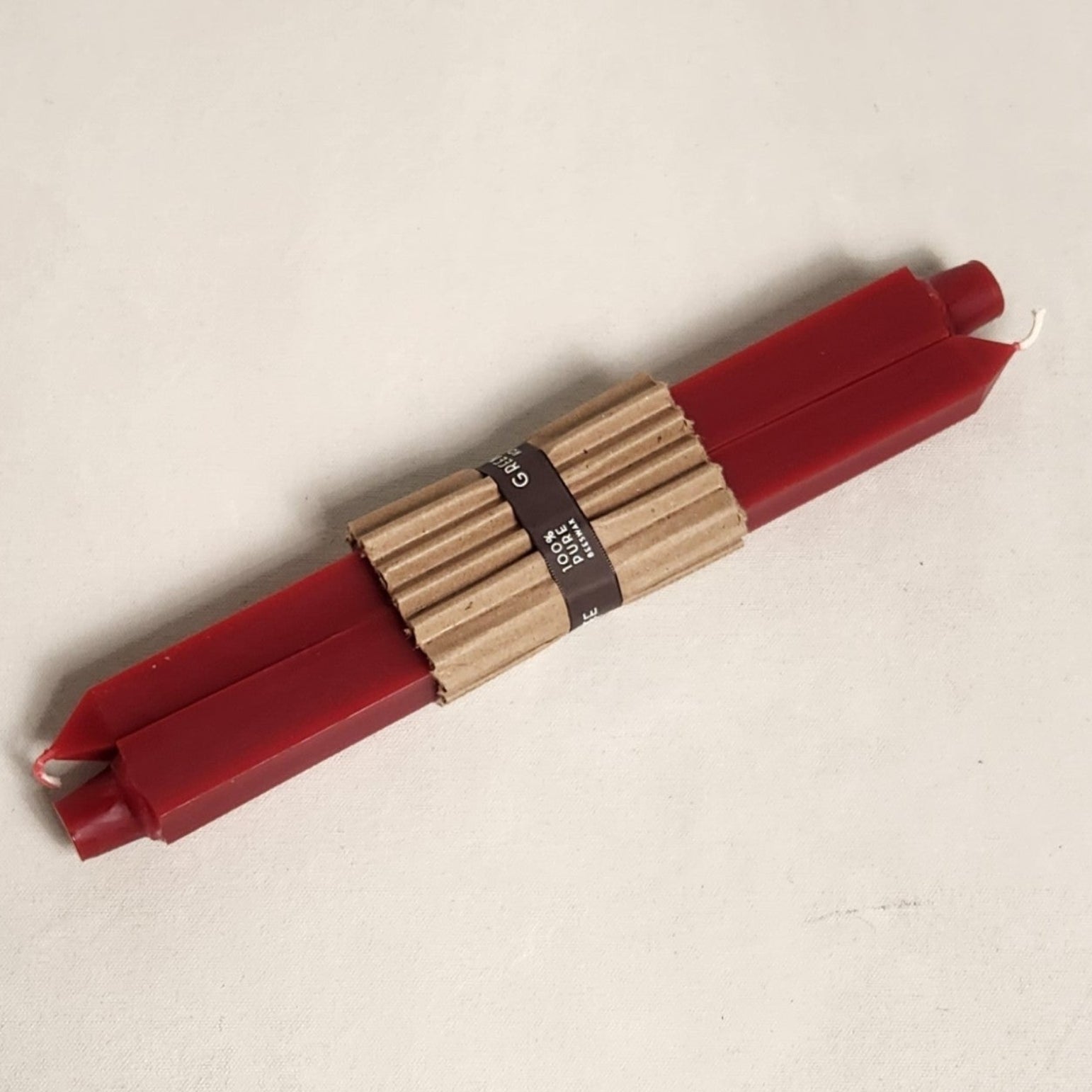Bittersweet red beeswax square taper candles