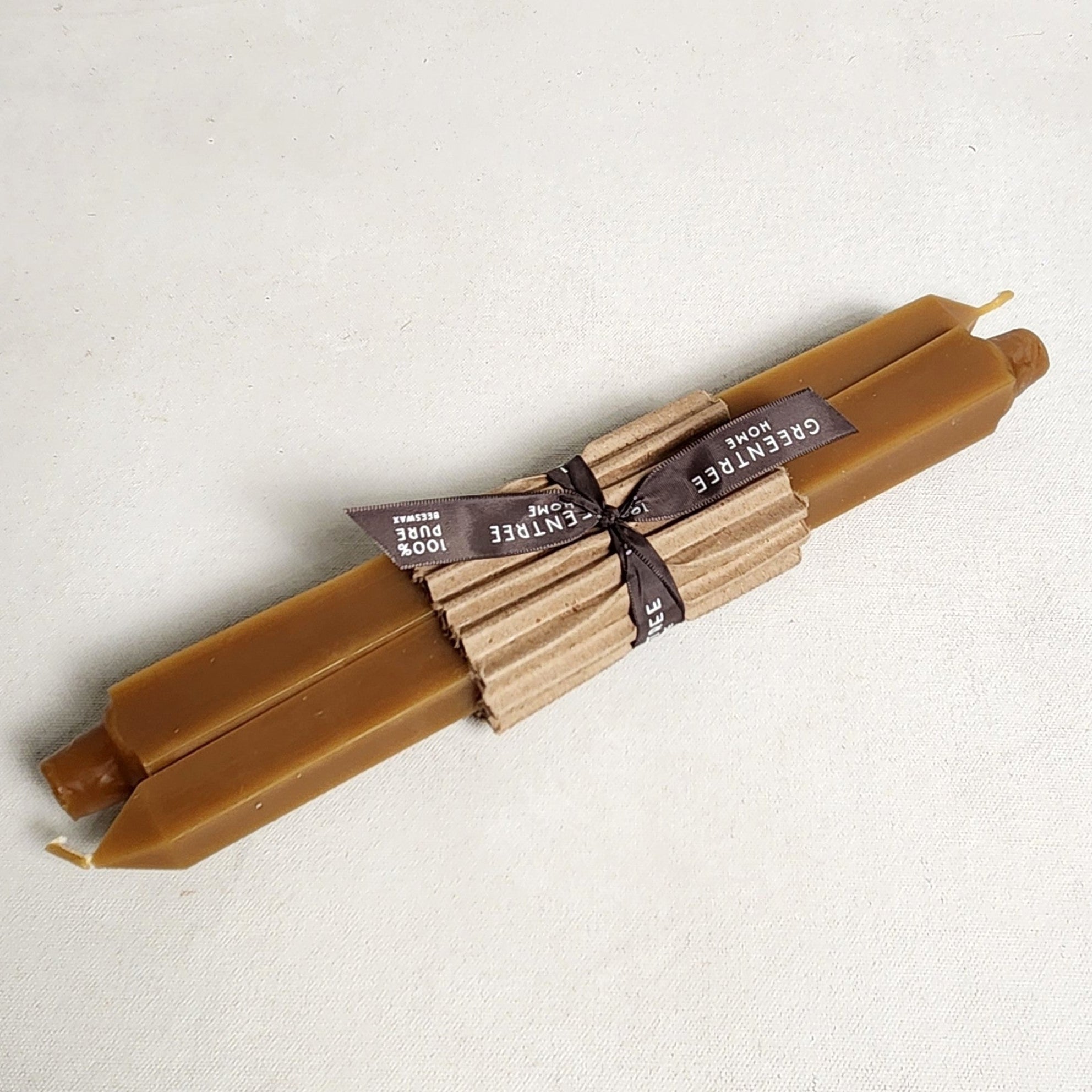 Burnt Amber beeswax square taper candles