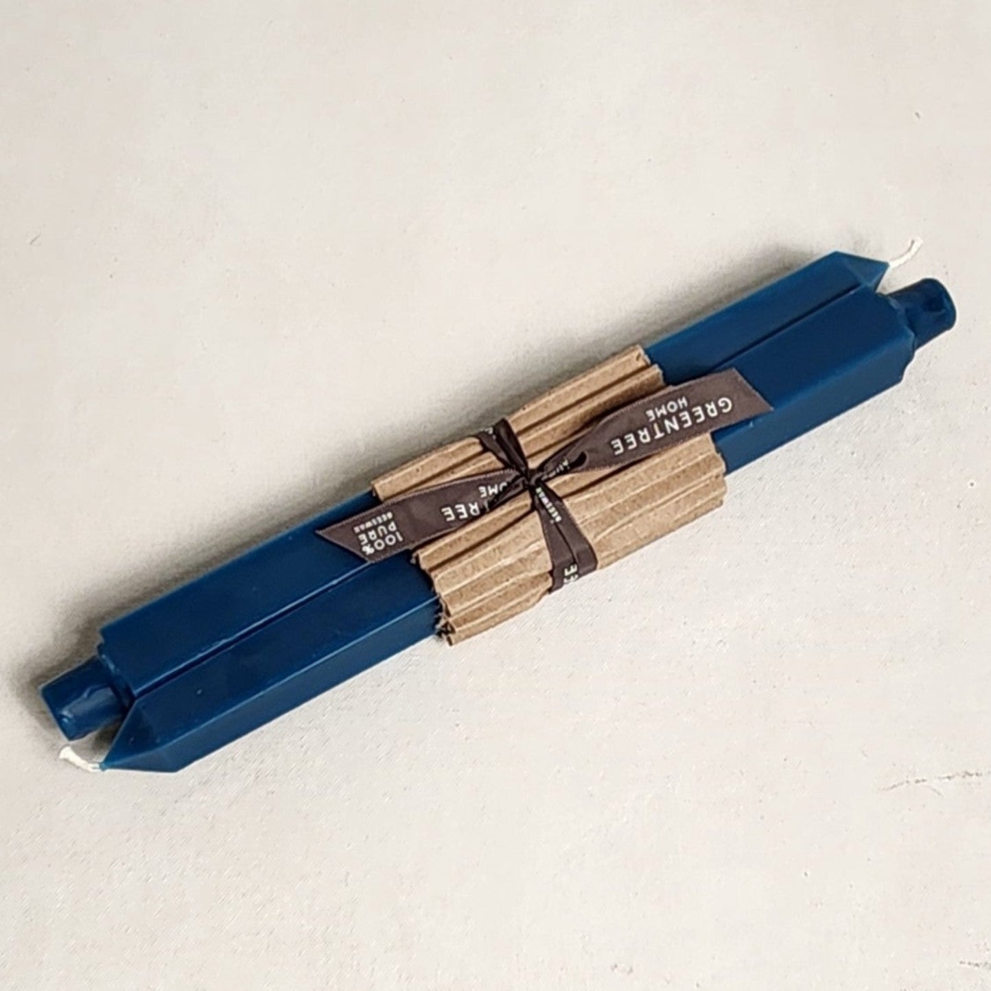 Peacock blue beeswax square taper candles