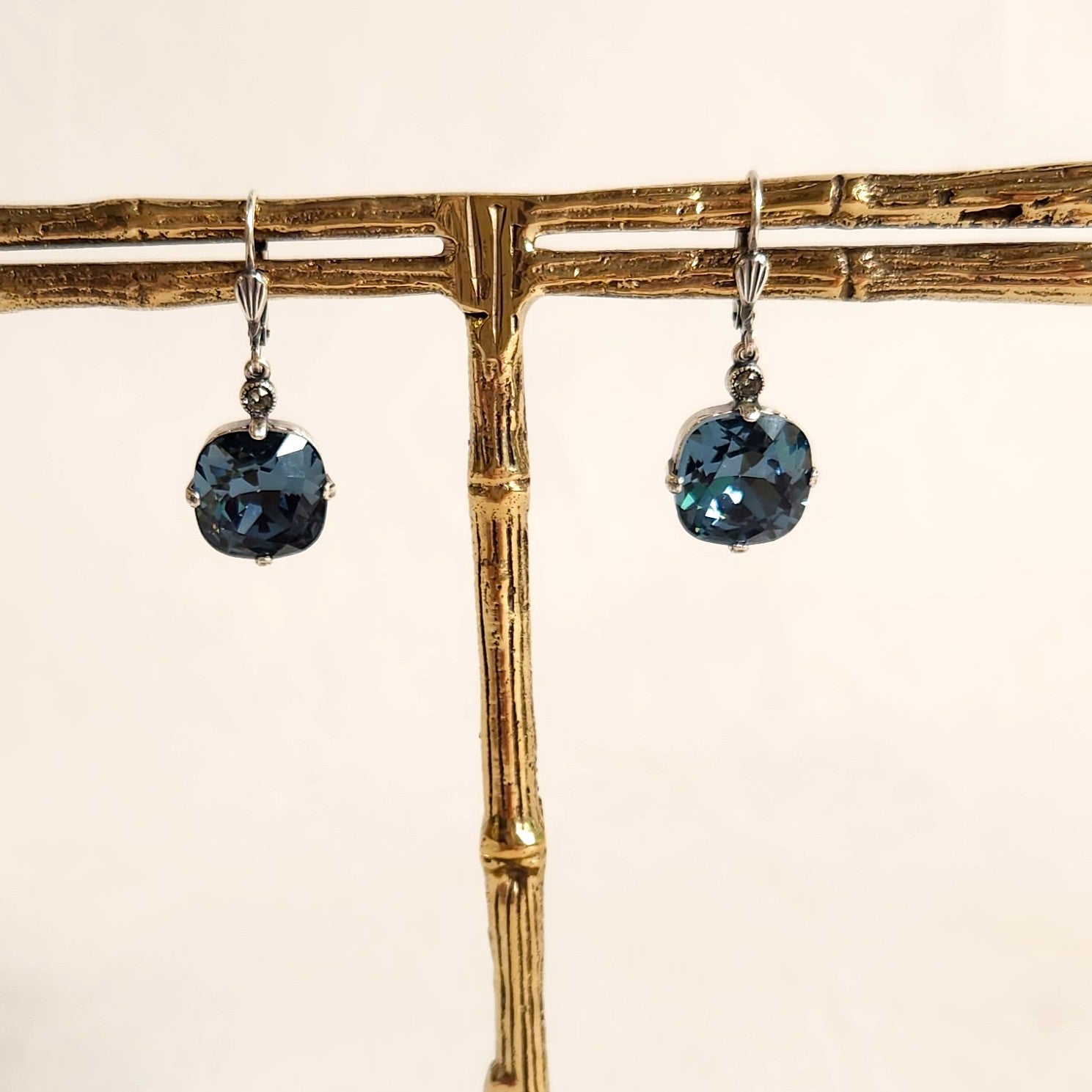 Florence- Sapphire Crystal Silver Earrings