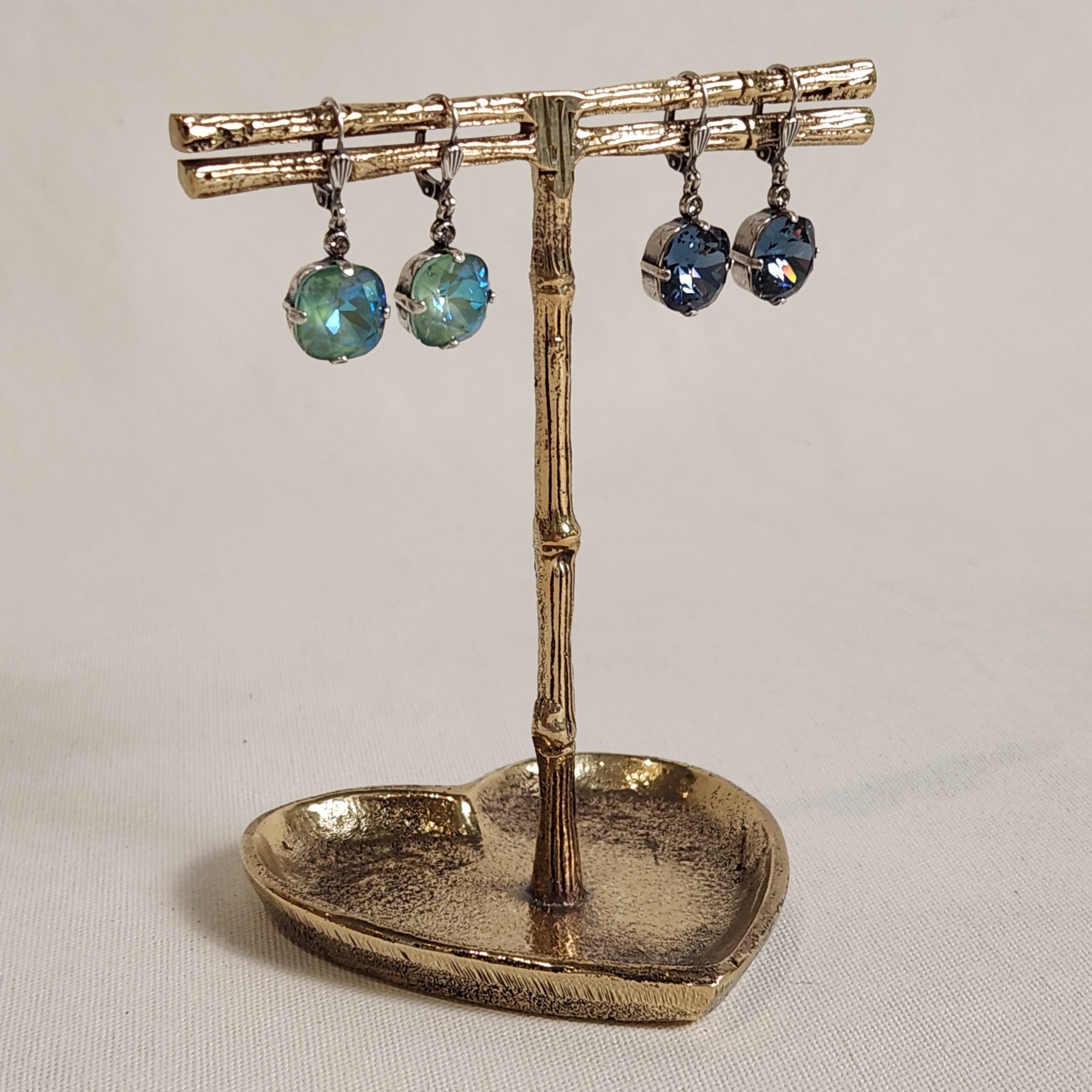 Florence- Turquoise Crystal Silver Earrings