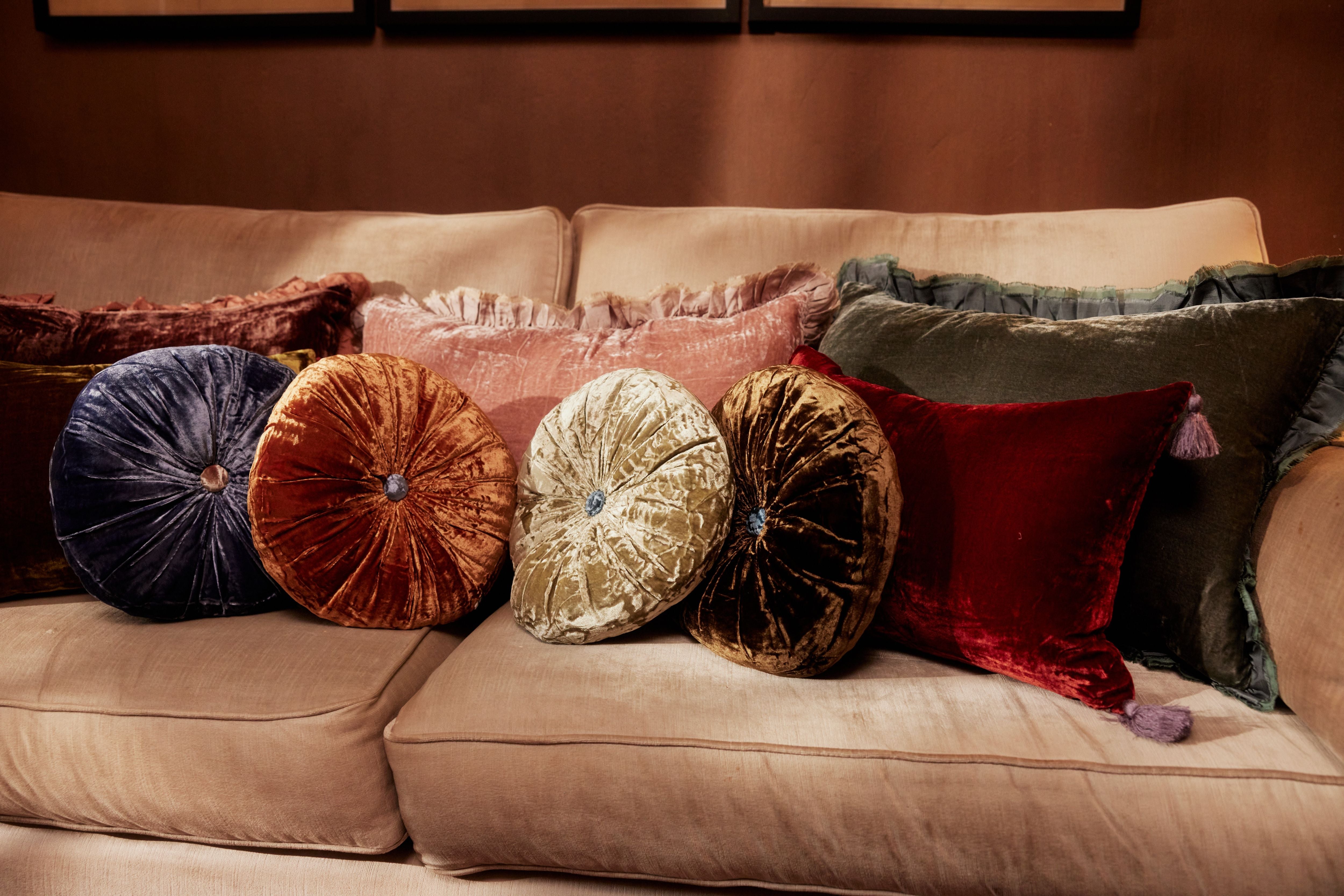 Pompom Cushion - Shanghai Red