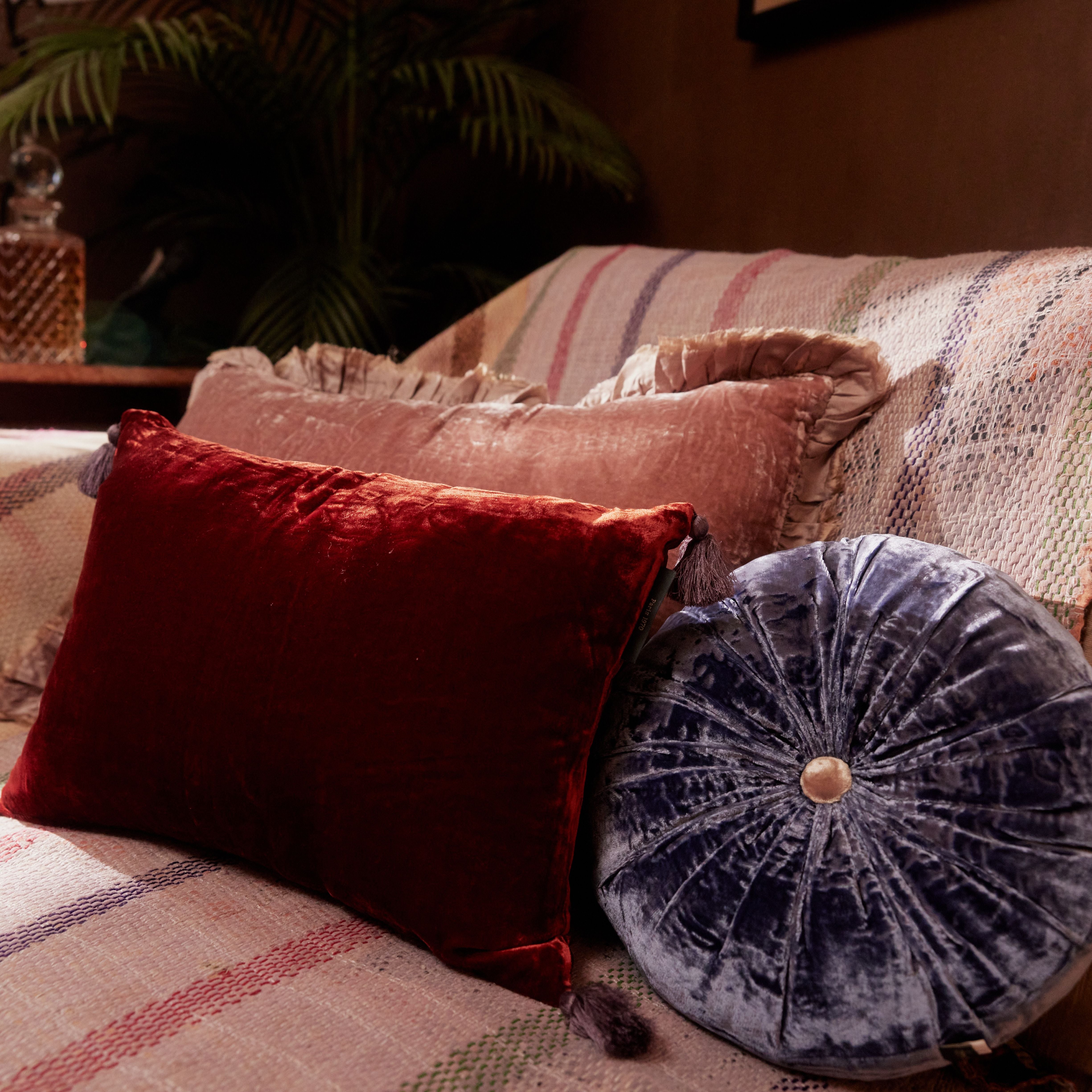 Pompom Cushion - Shanghai Red