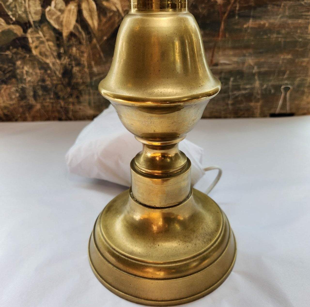Fabulous Italian Faux Fur Leopard Lamp with Vintage Brass Base