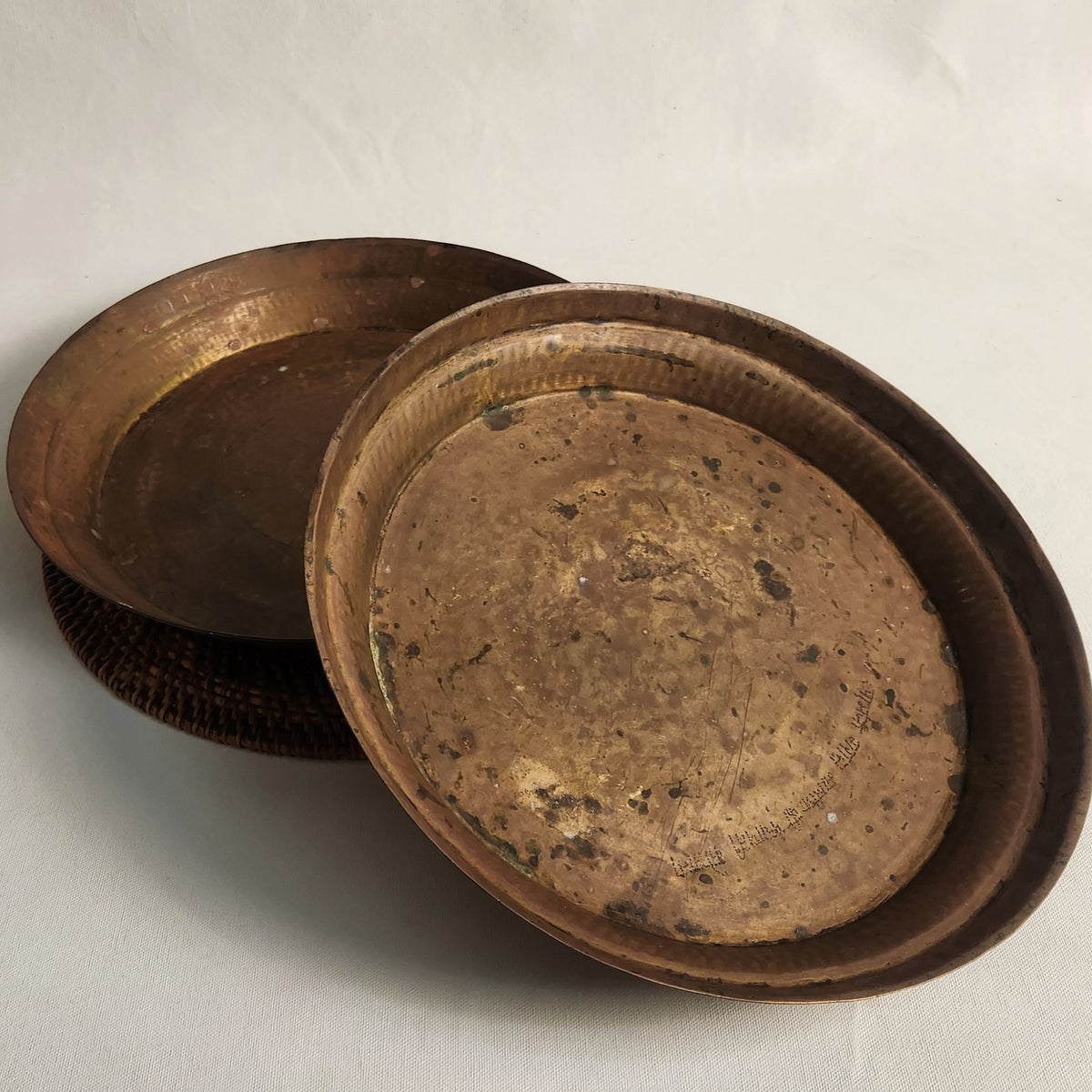 Vintage Beaten Brass Tray