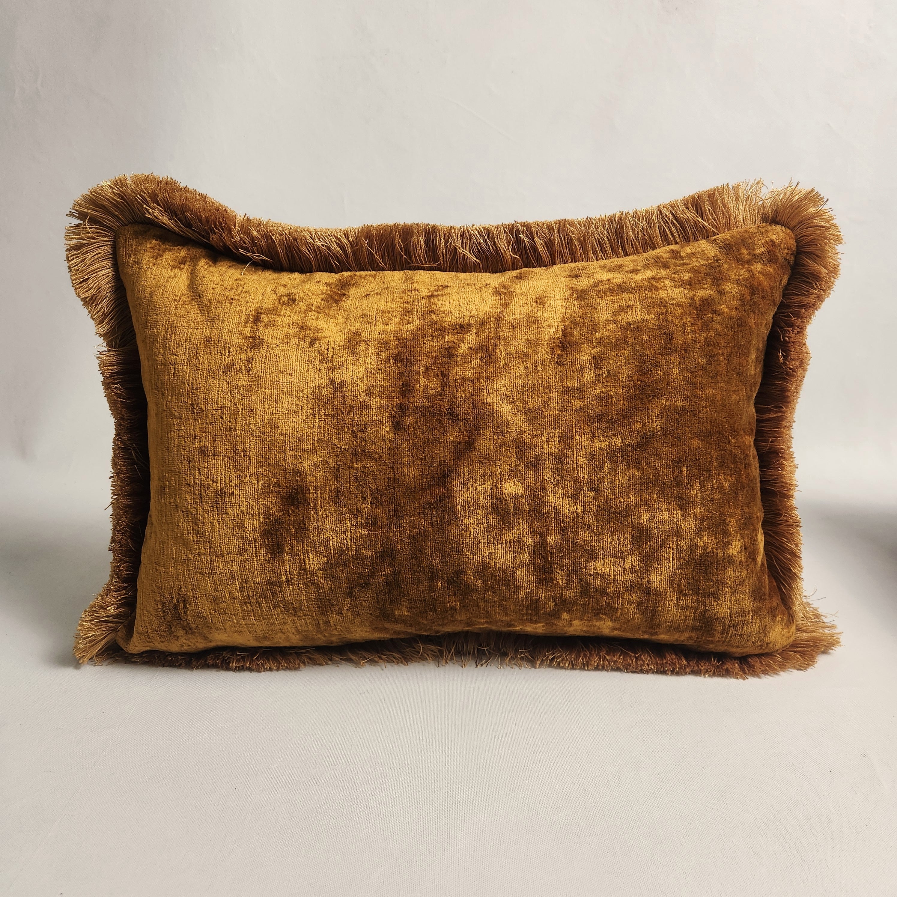 Catherine Martin Topaz Velvet Cushion, Silk fringing