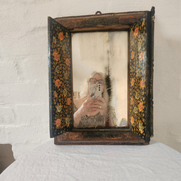 Antique Persian Hand Painted Wedding Mirror