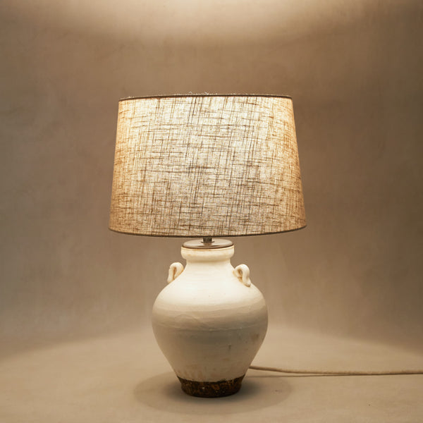 Ivory Song Style Vase Lamp with Linen Shade