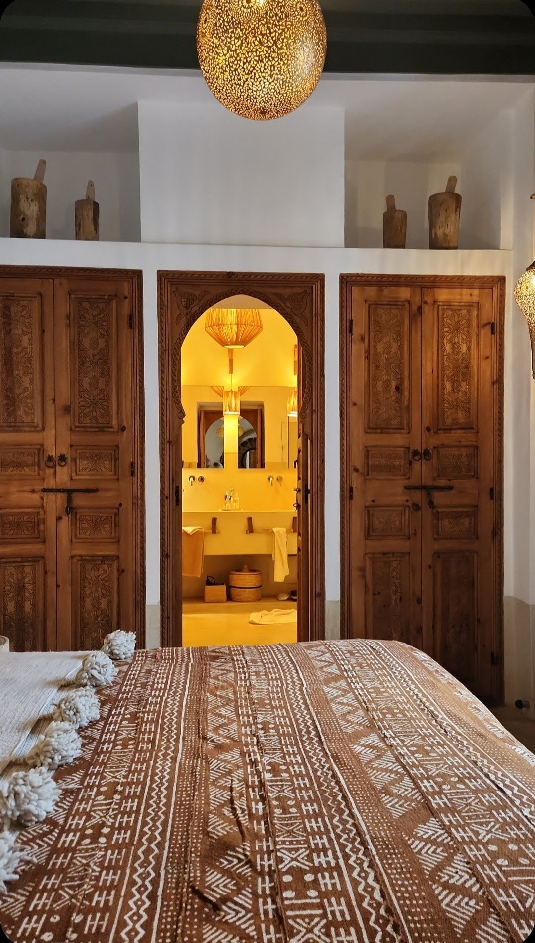 Vintage Tan Mud Cloth Throw