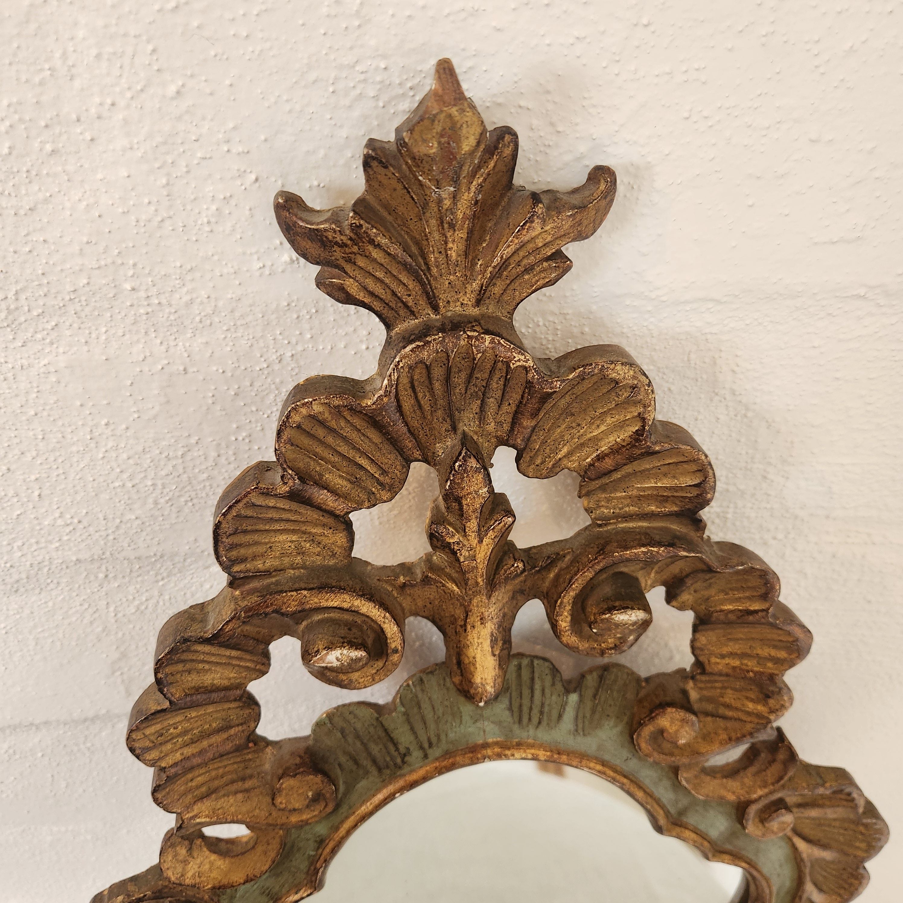 Stunning Antique French Gilt & Painted Mirror