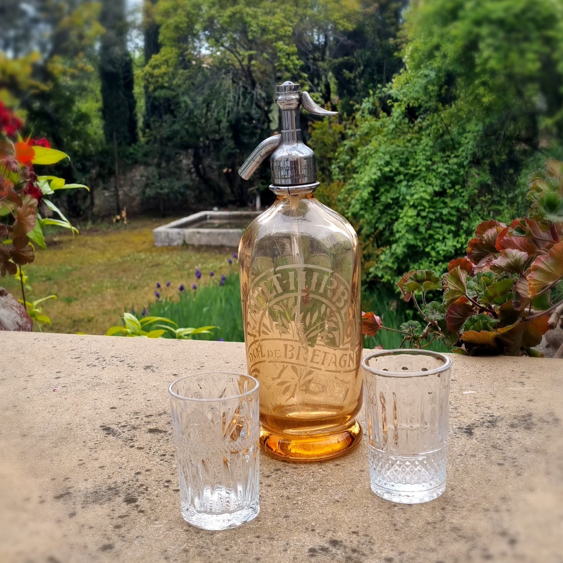 Vintage French Soda Siphon - Peach