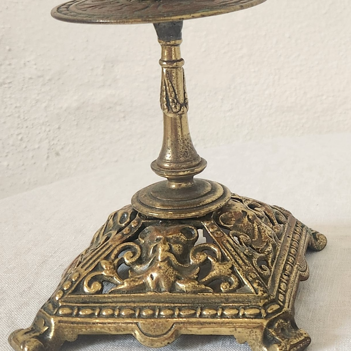 Ornate Petite Brass on Copper Vintage Candlesticks