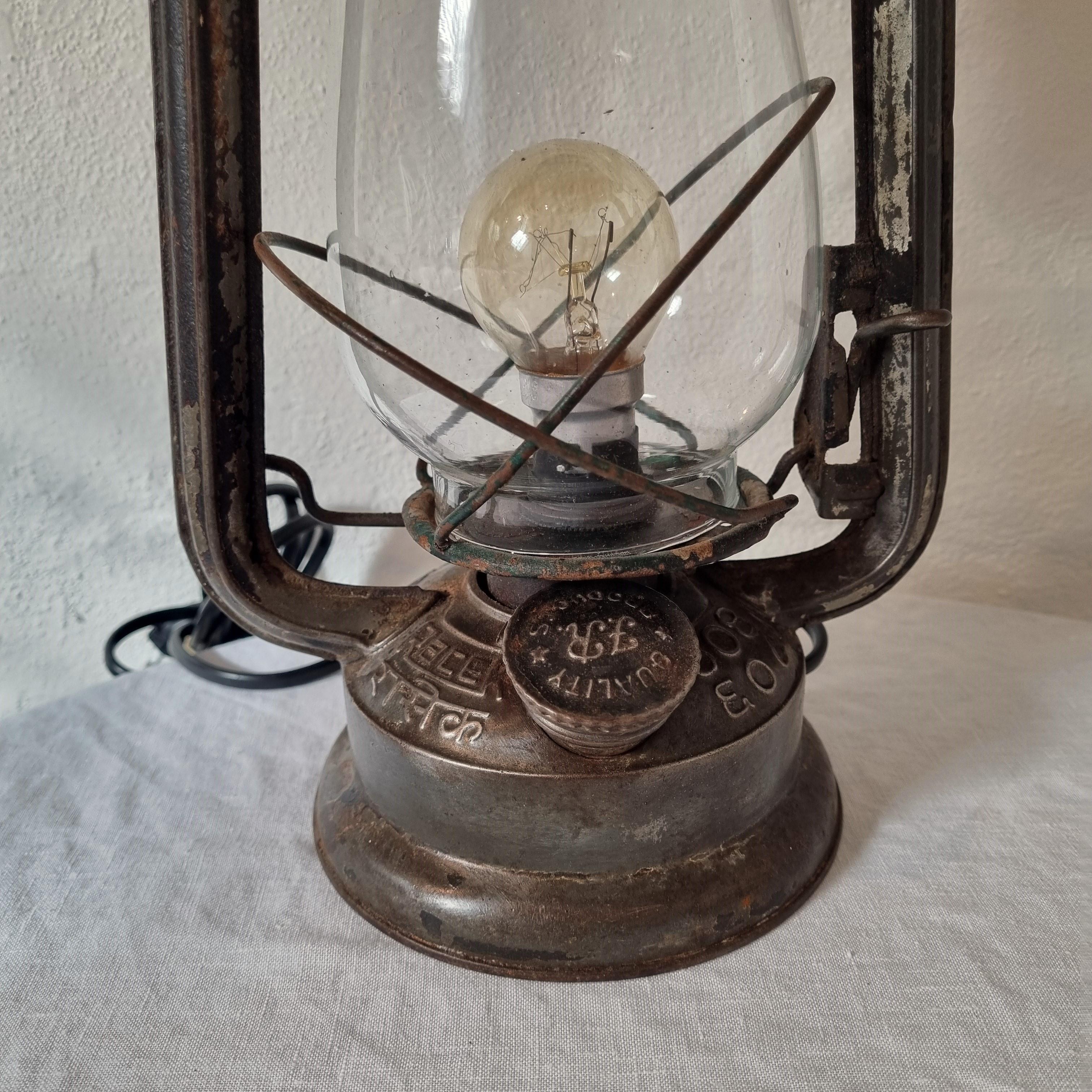 Vintage converted Hurricane Lantern - Large