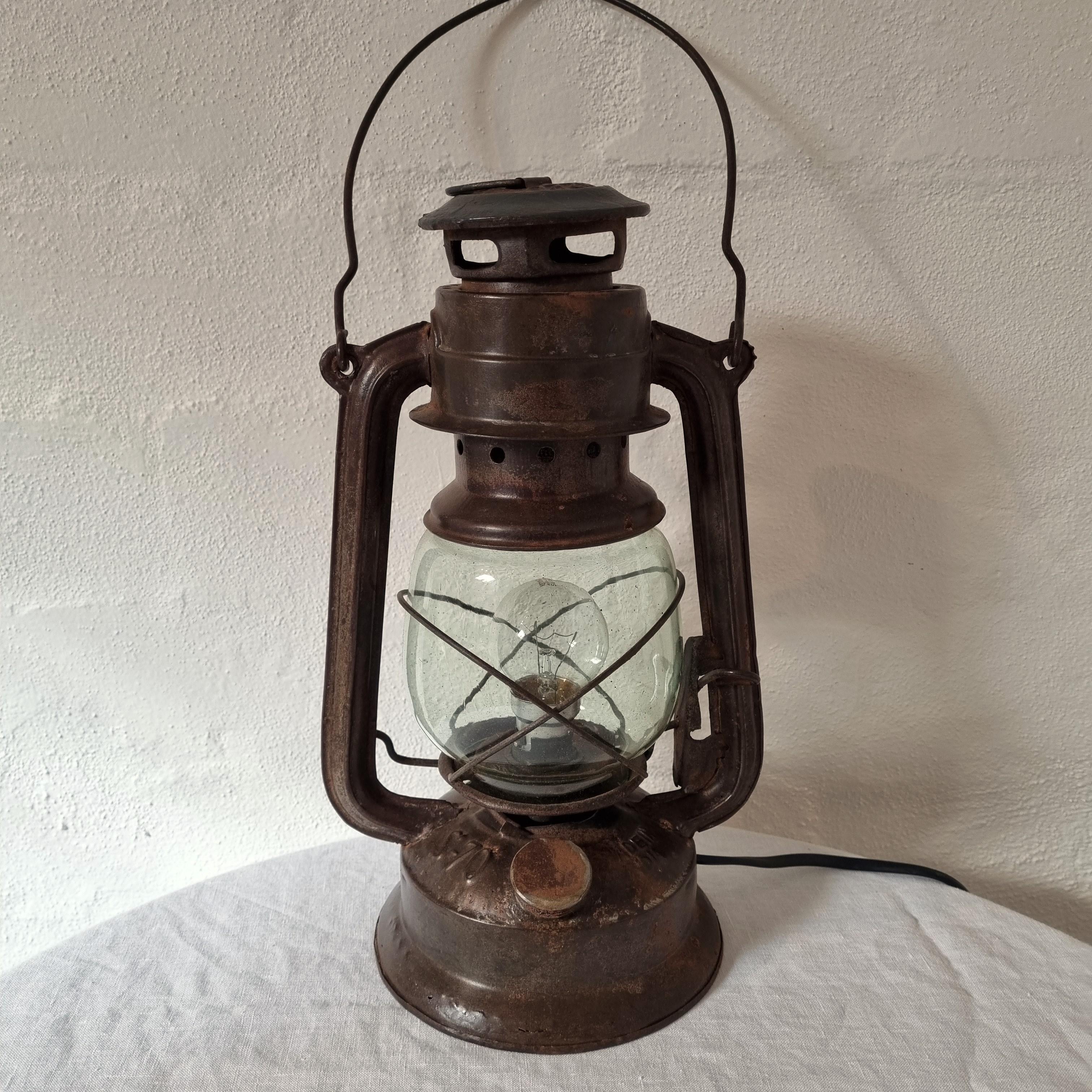 Vintage converted Hurricane Lantern - Large