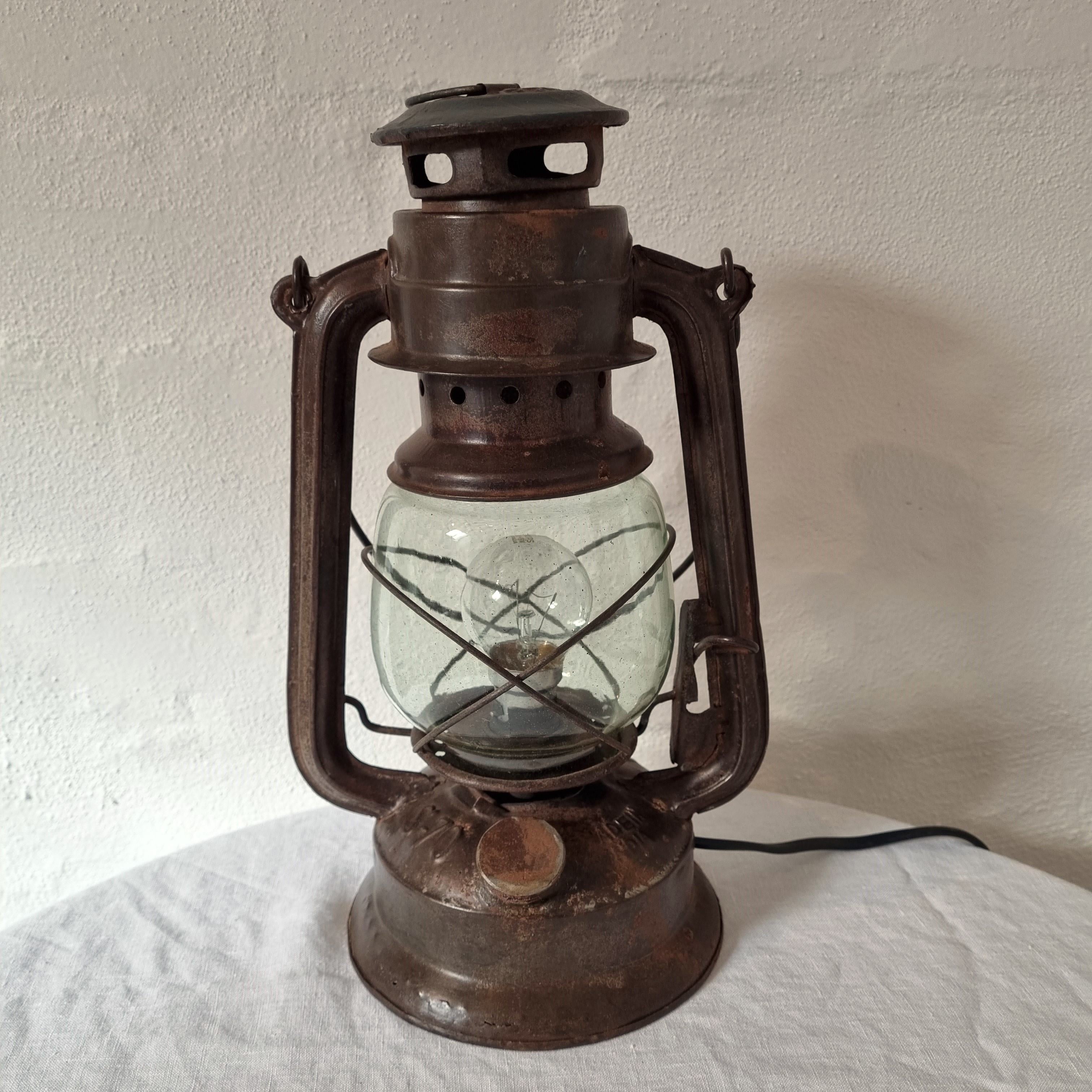 Vintage converted Hurricane Lantern - Large