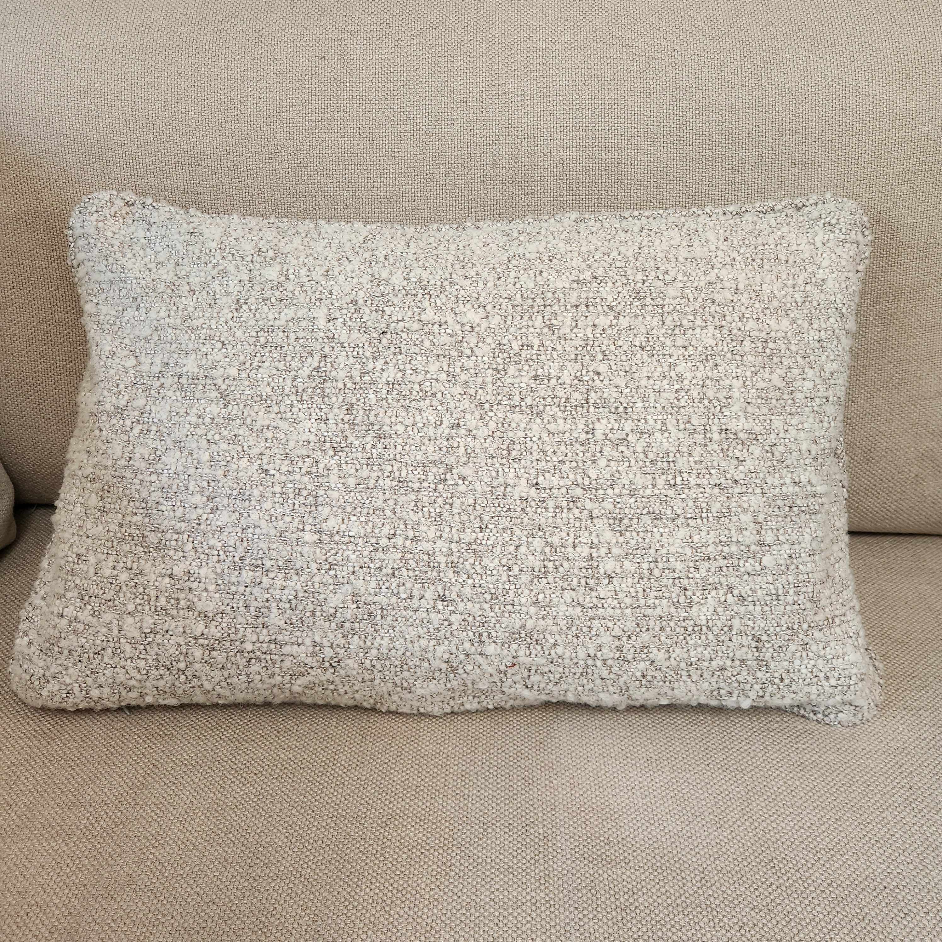 Matthieu Grey & White Boucle Cushion