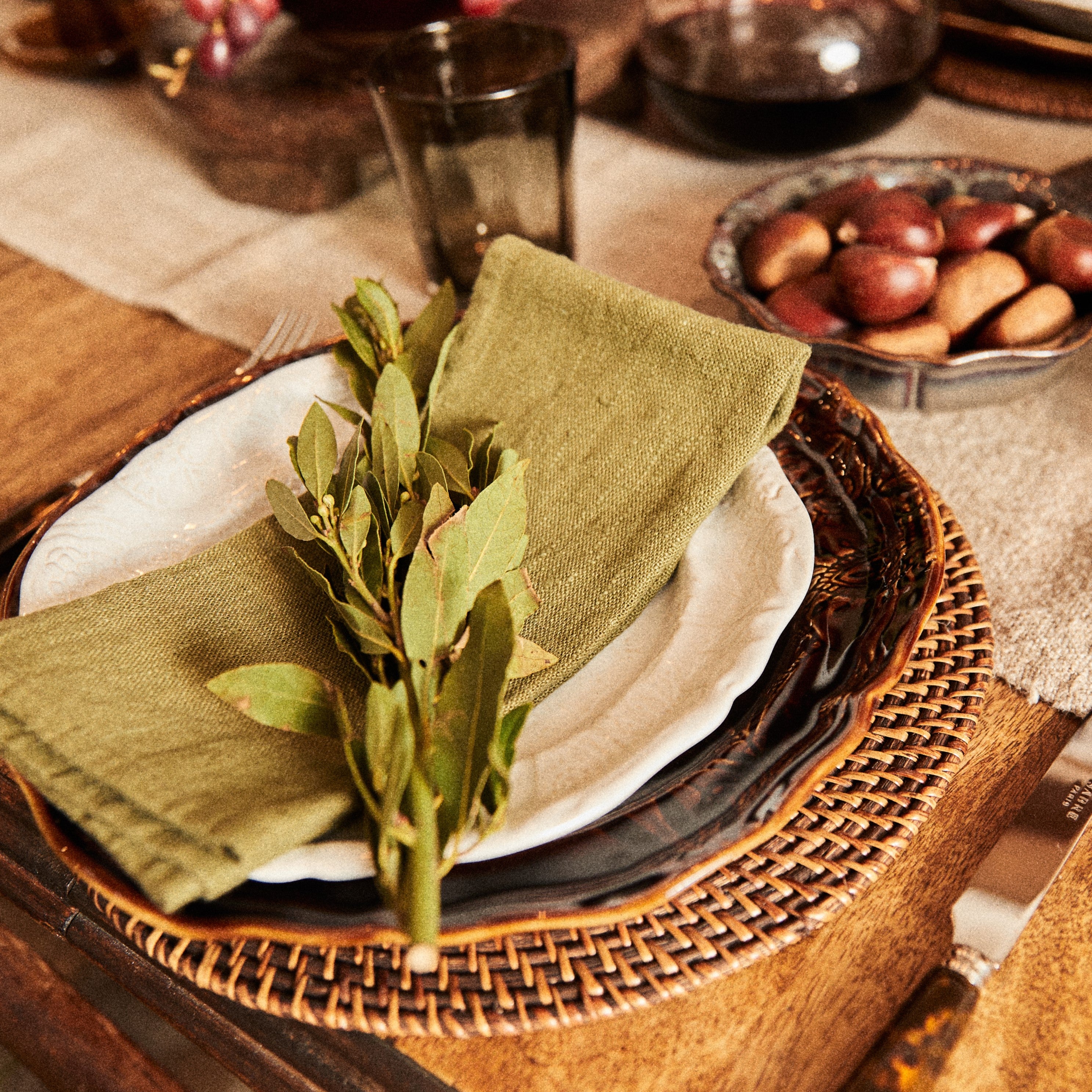 Linen Napkins - Jeep Green