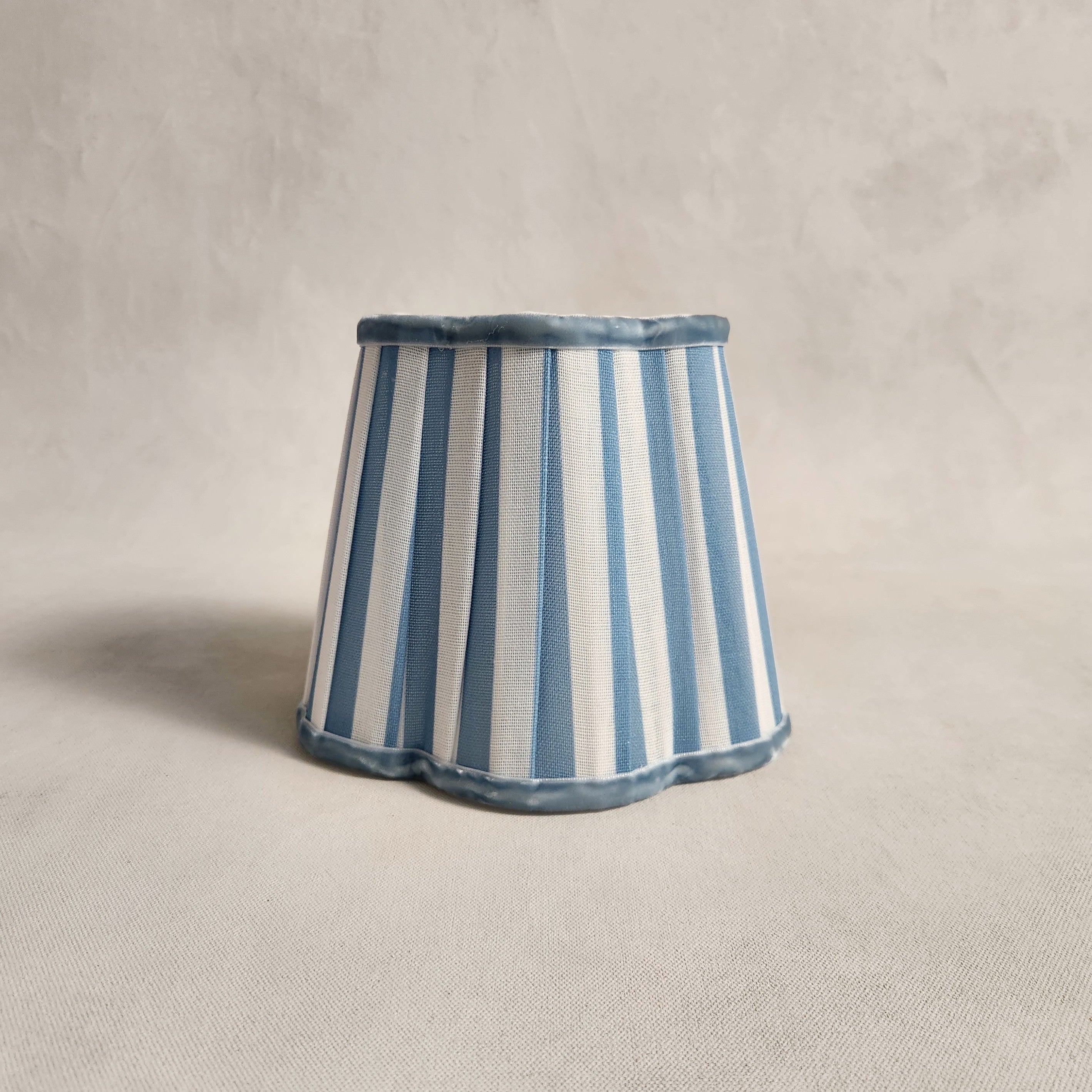 Blue & White Stripe Scalloped lampshade