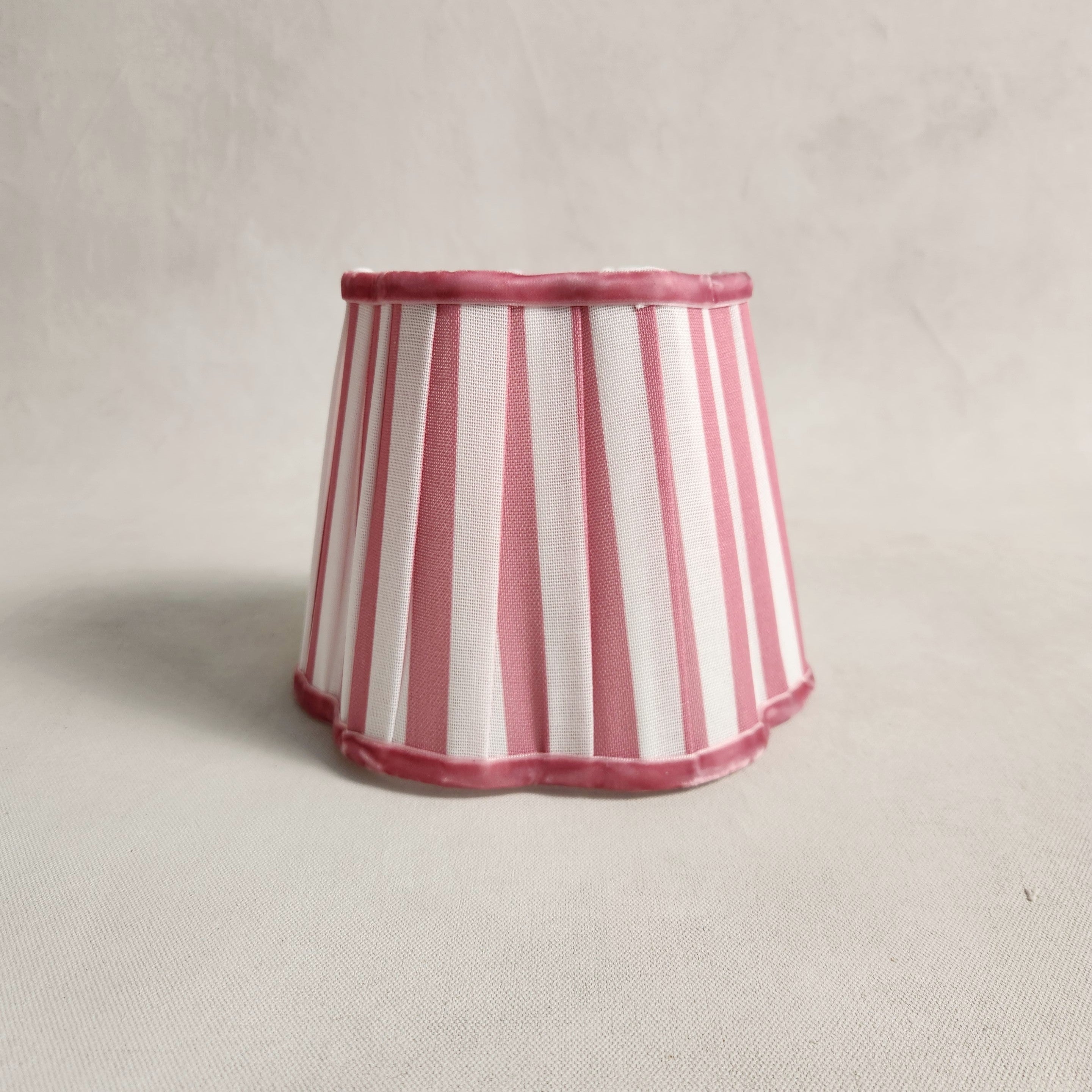 Pink & White Stripe Scalloped lampshade