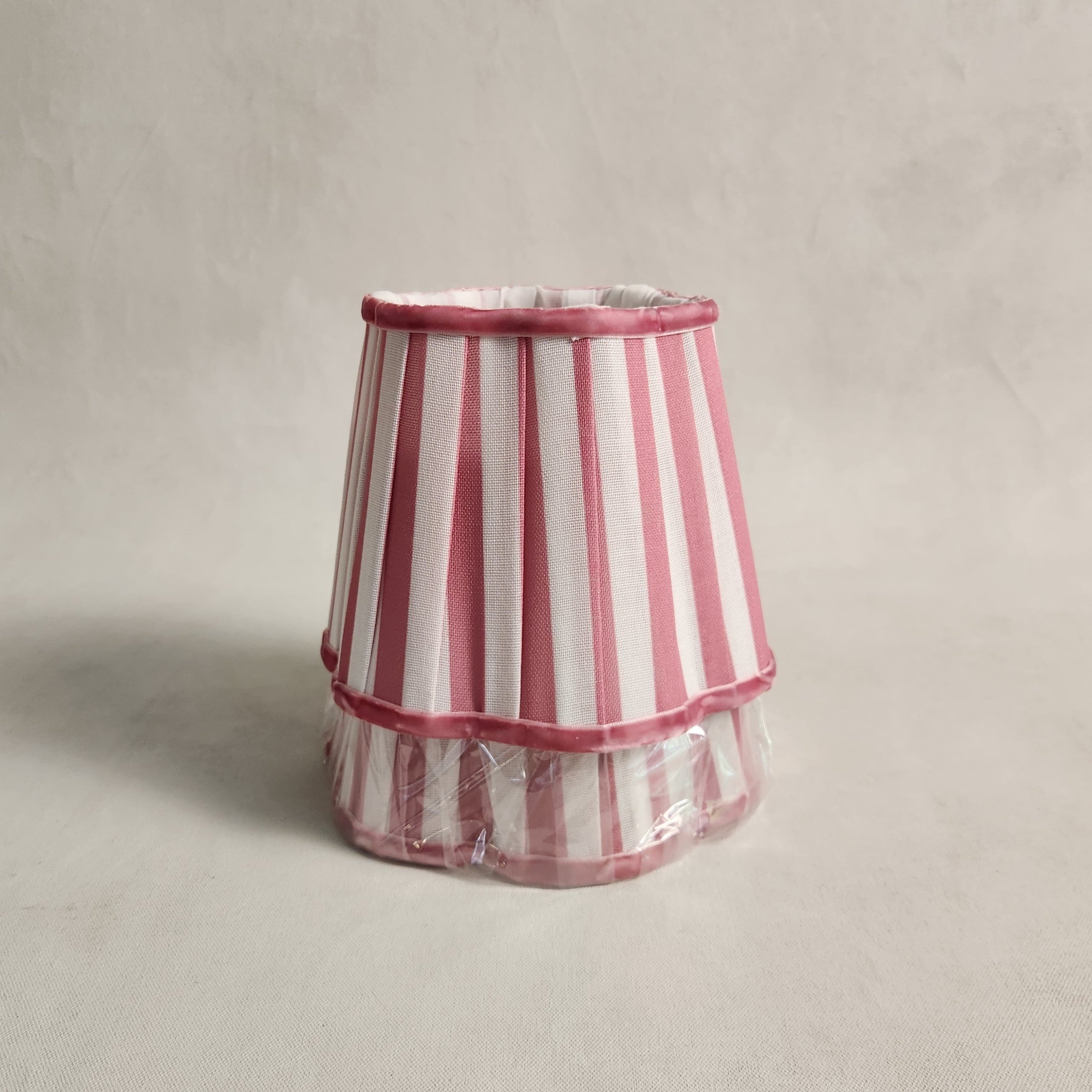 Pink & White Stripe Scalloped lampshade