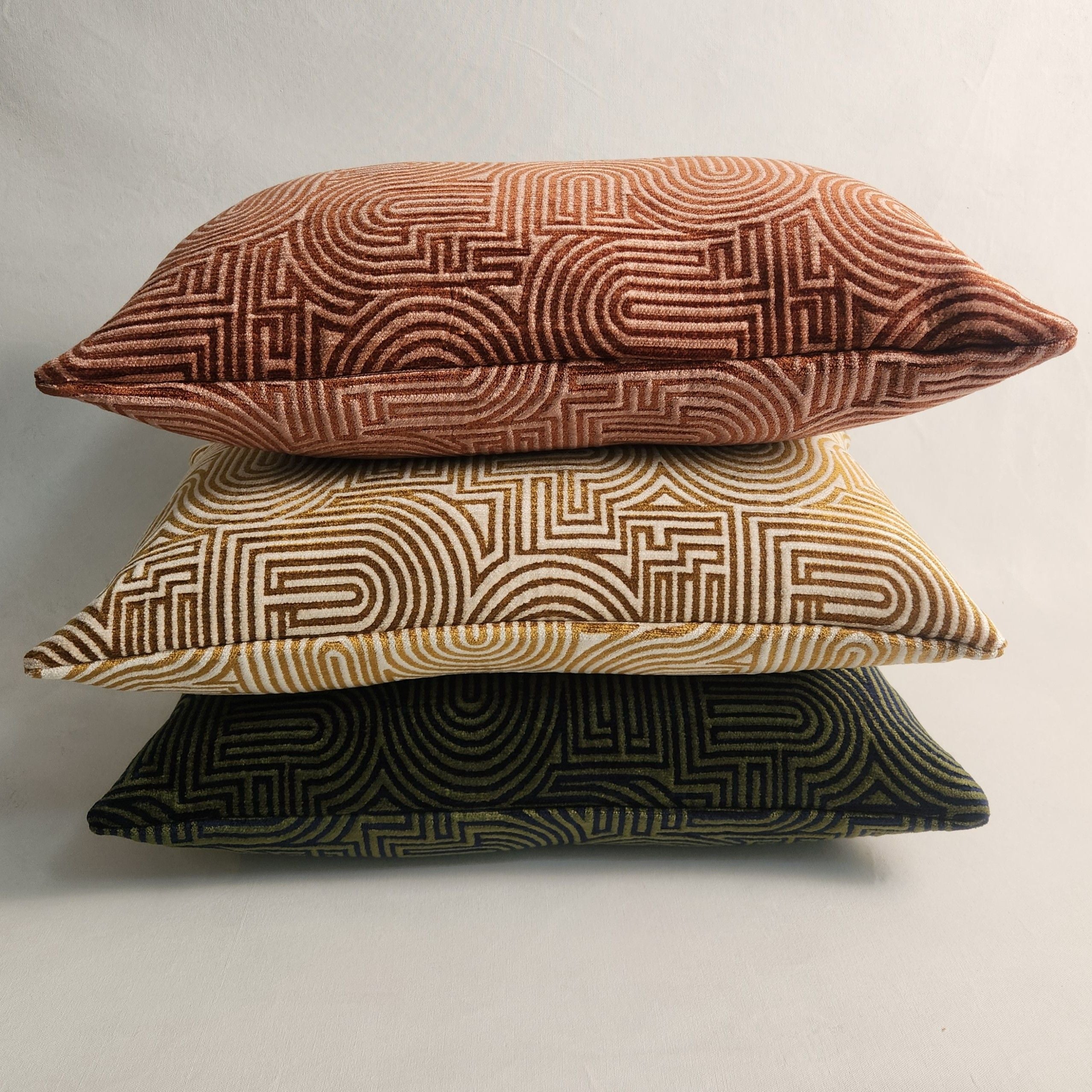Klark Rectangular Cushion - Midnight Blue & Olive Green