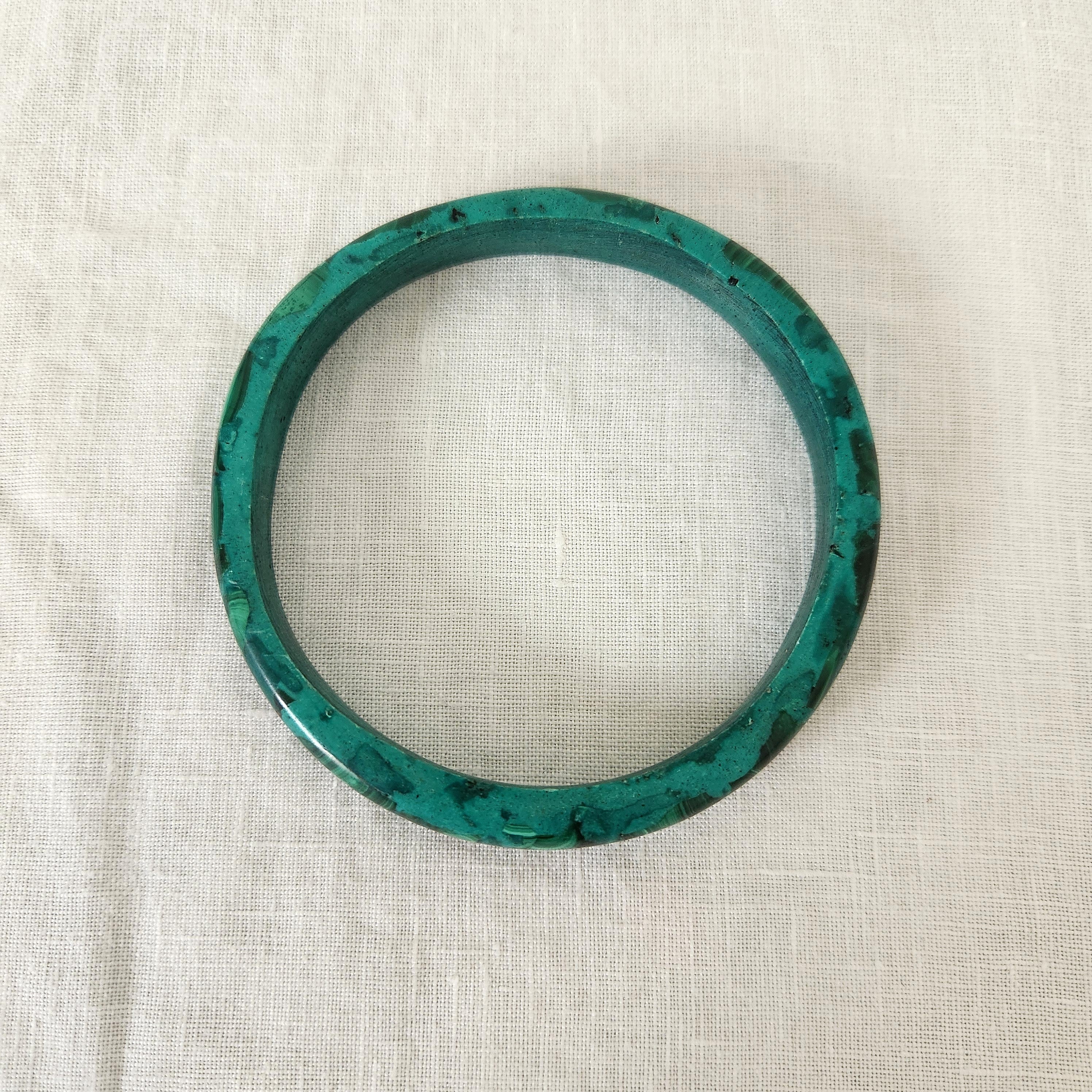 Vintage Carved Malachite Bangle