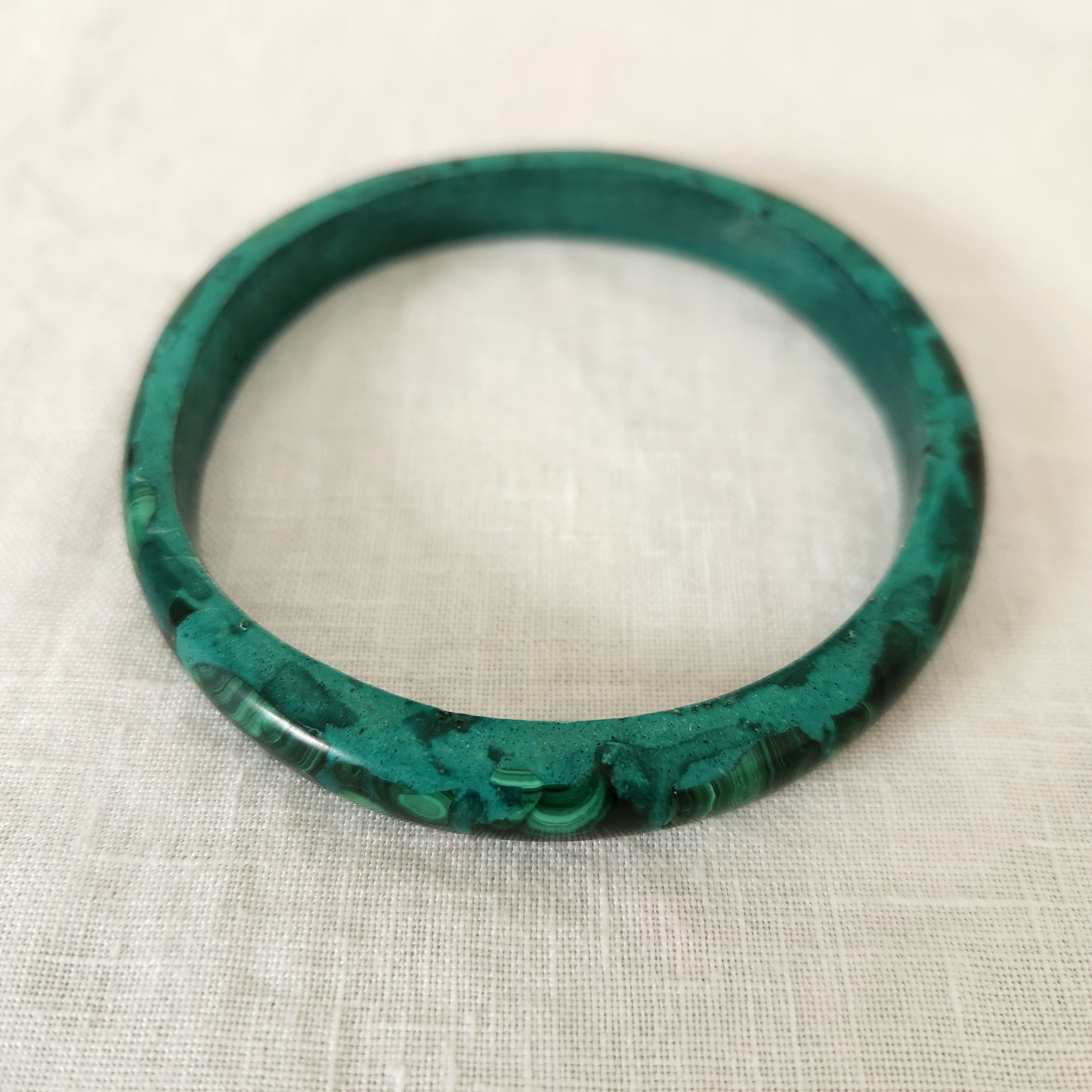 Vintage Carved Malachite Bangle