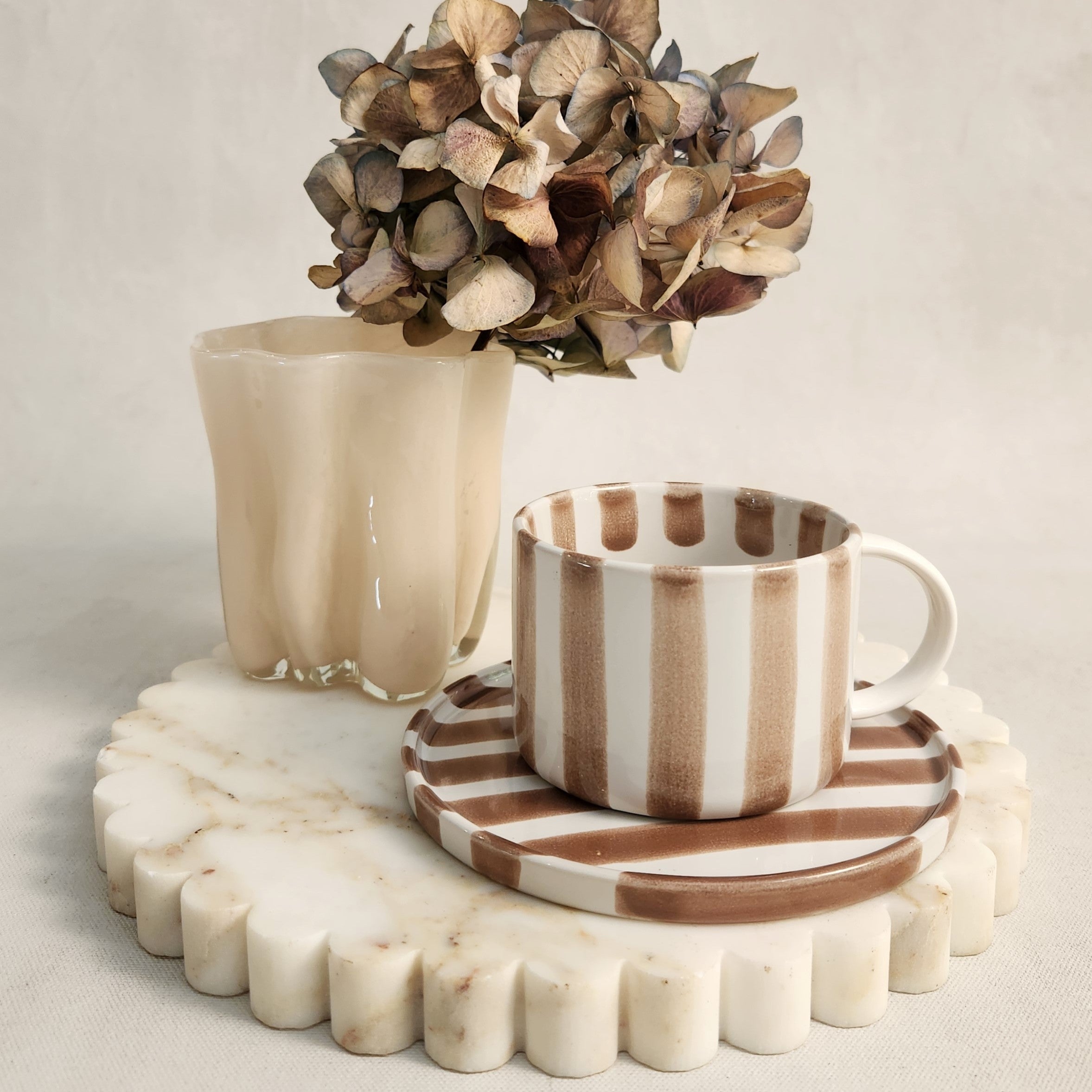 Monica Cup and Saucer – Beige