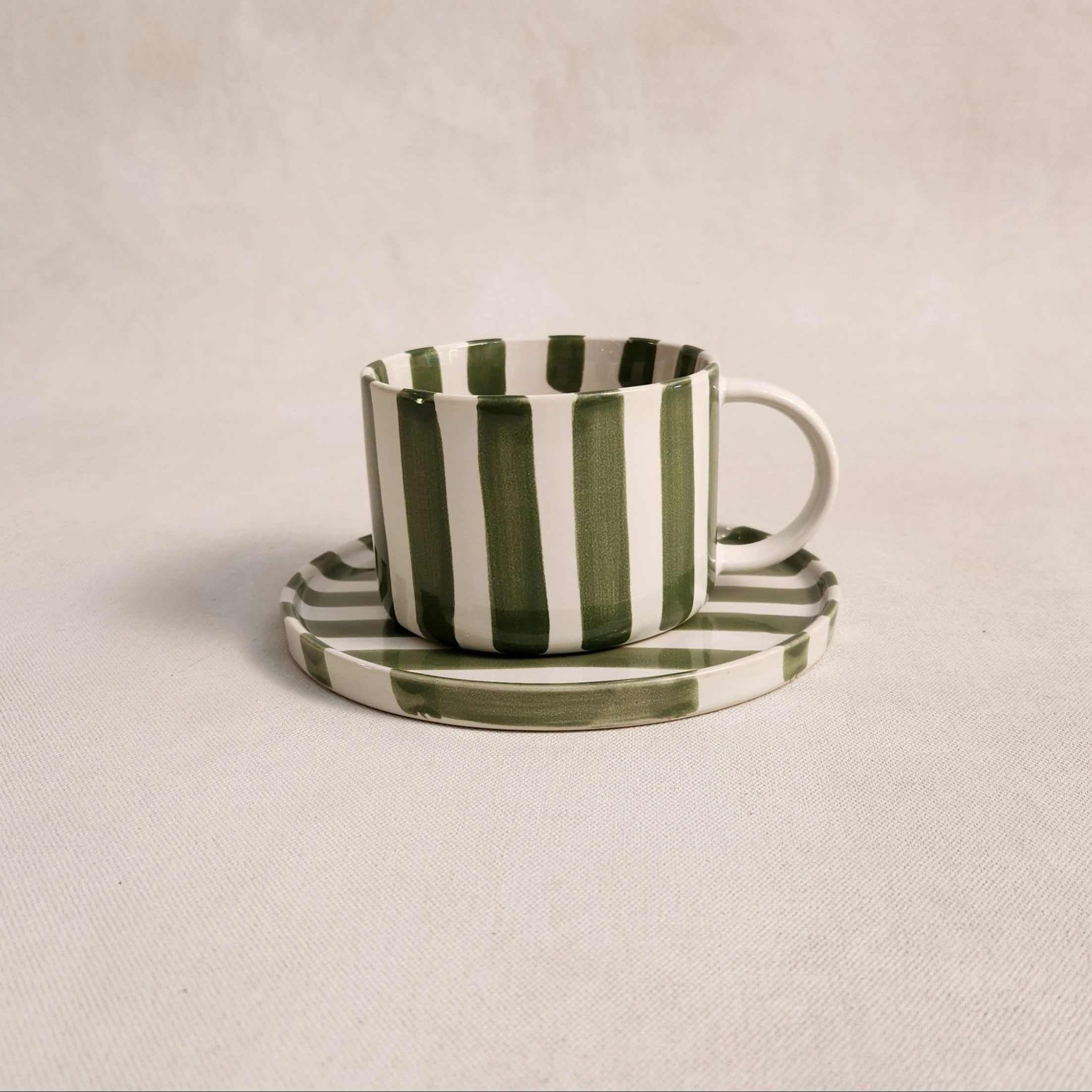 Monica Cup and Saucer – Green