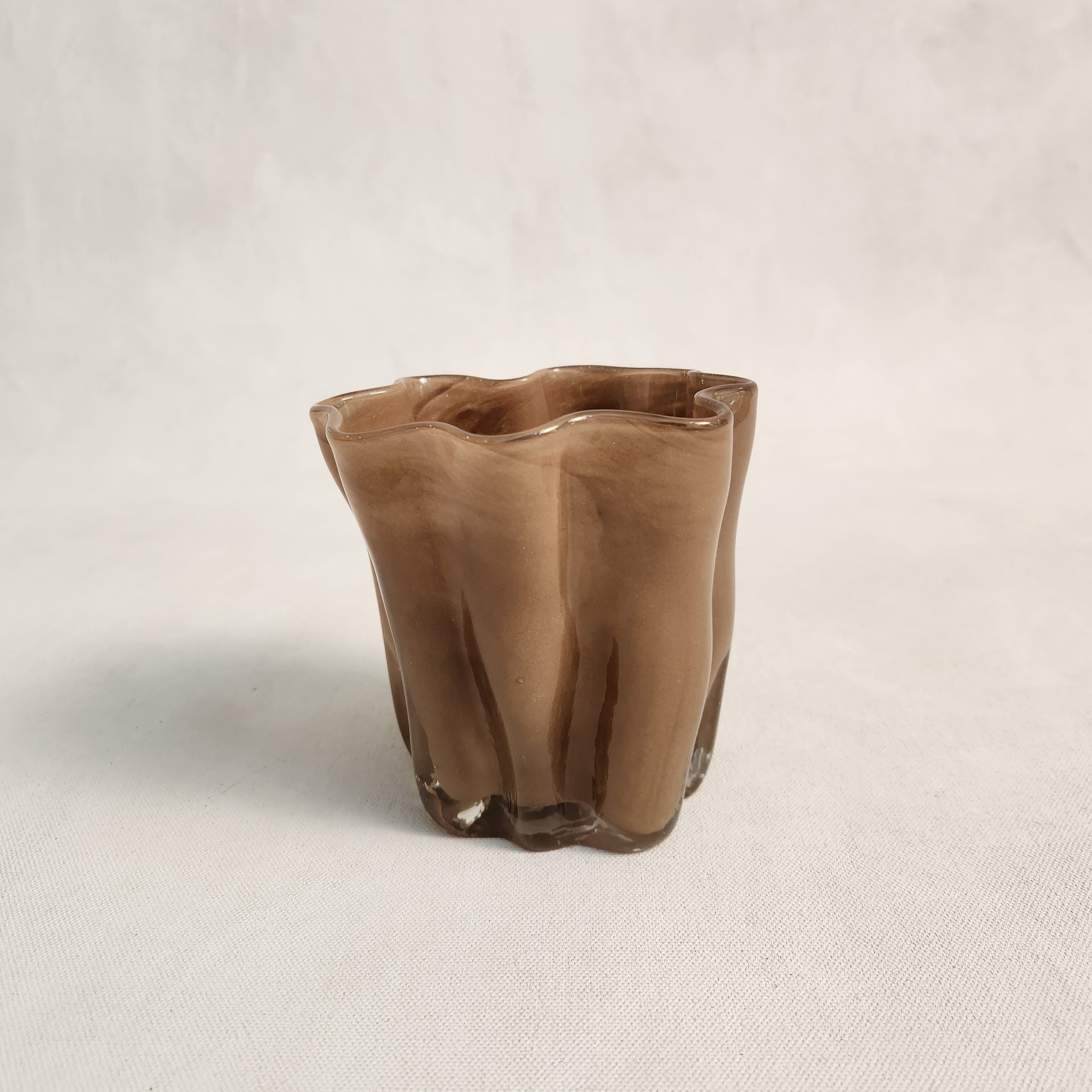 Tess Glass Tea Light / Vase - Coffee