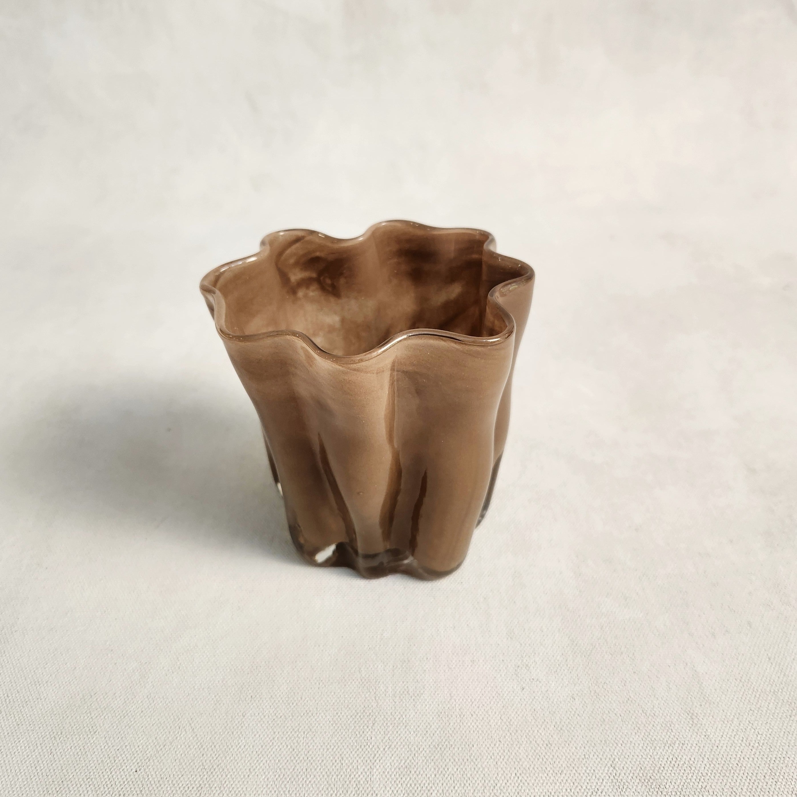 Tess Glass Tea Light / Vase - Coffee