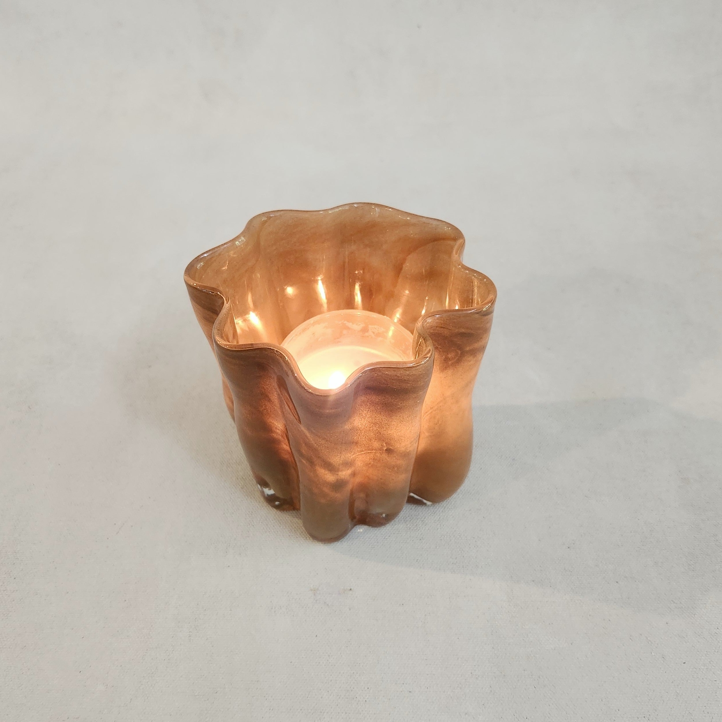 Tess Glass Tea Light / Vase - Coffee