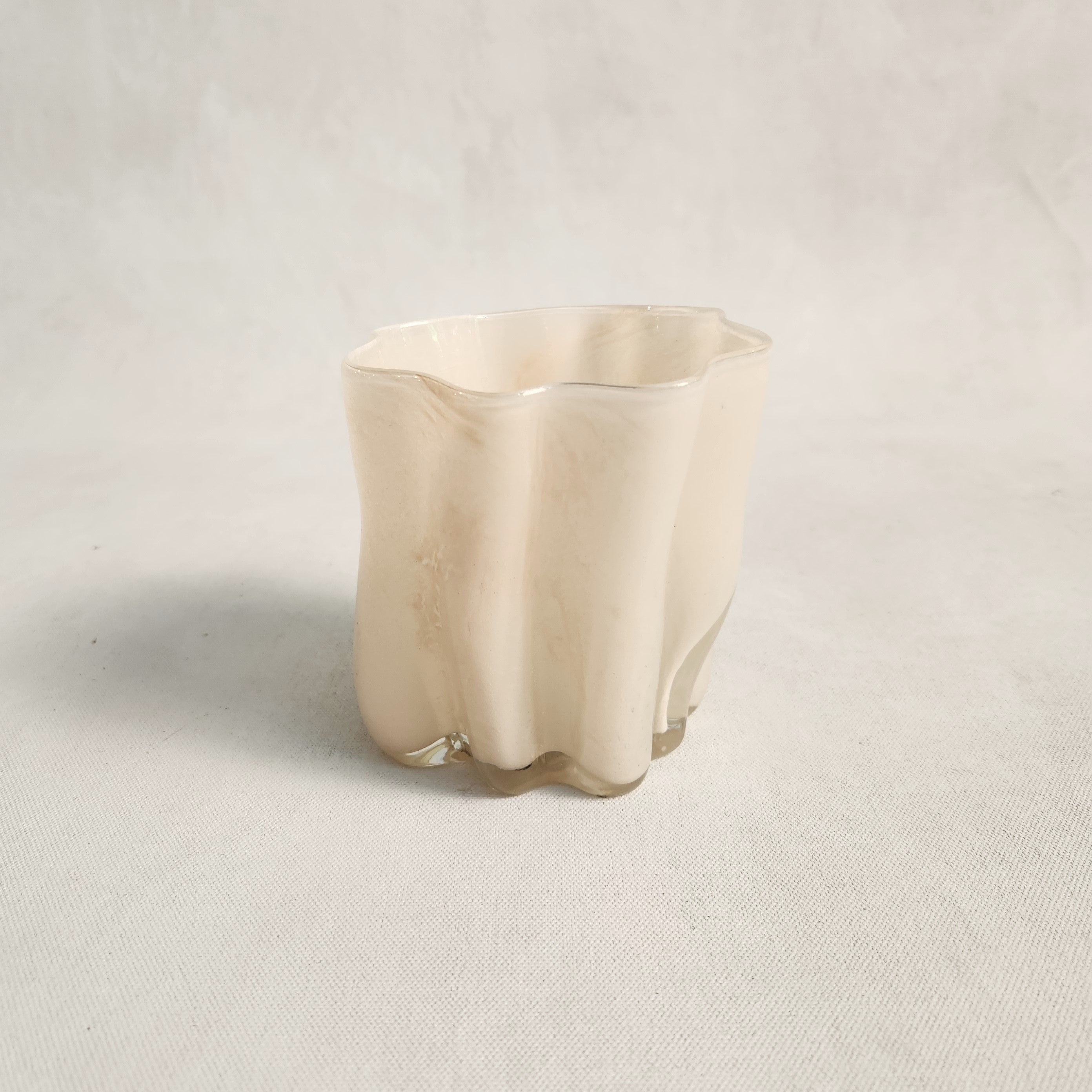 Tess Glass Tea Light / Vase - Off white