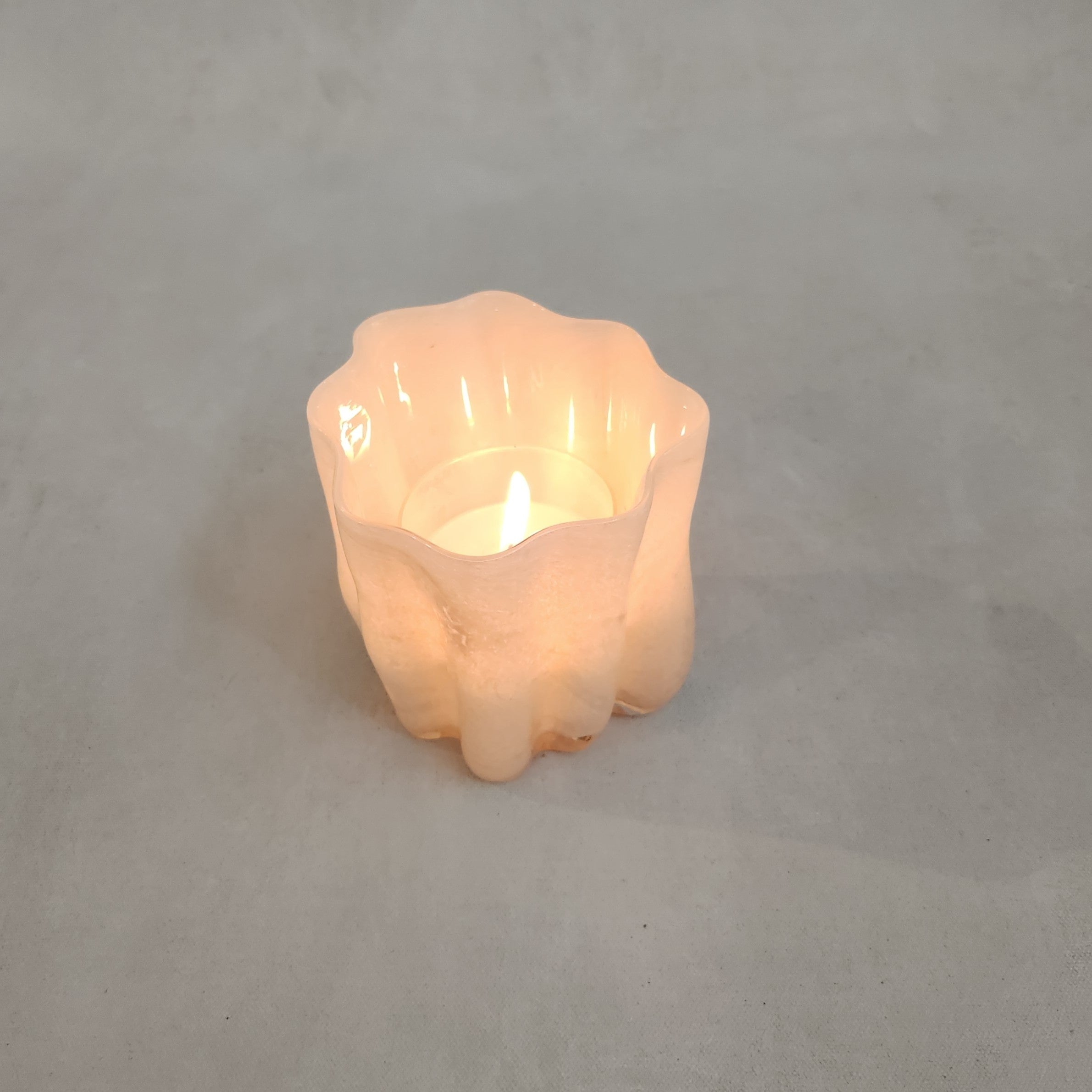 Tess Glass Tea Light / Vase - Off white