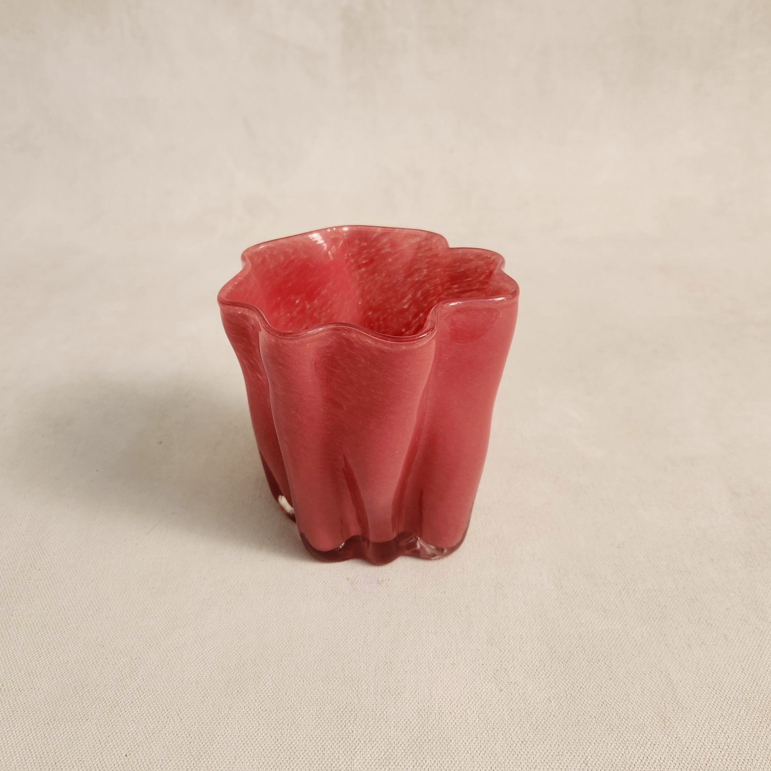 Tess Glass Tea Light / Vase - Raspberry
