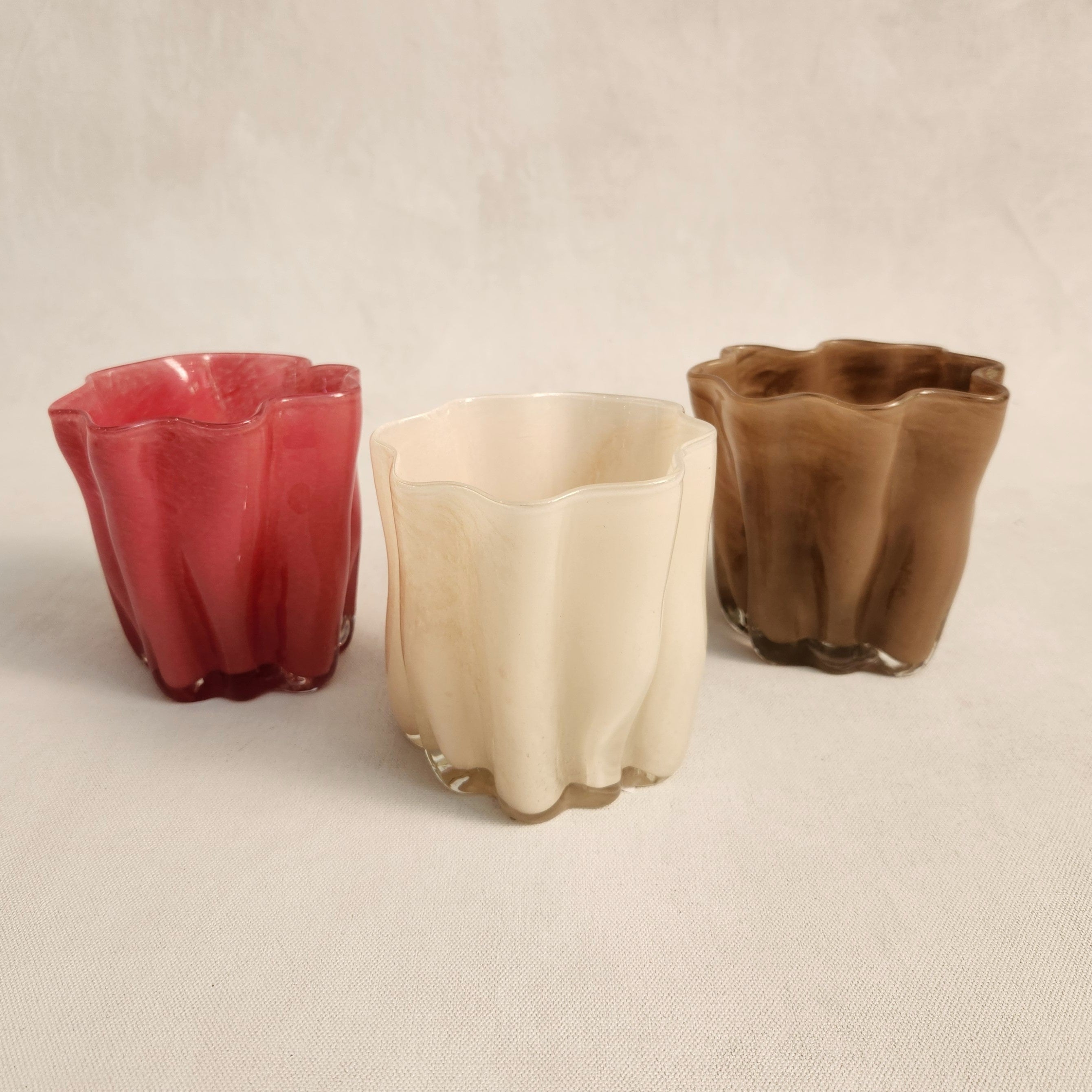 Tess Glass Tea Light / Vase - Raspberry