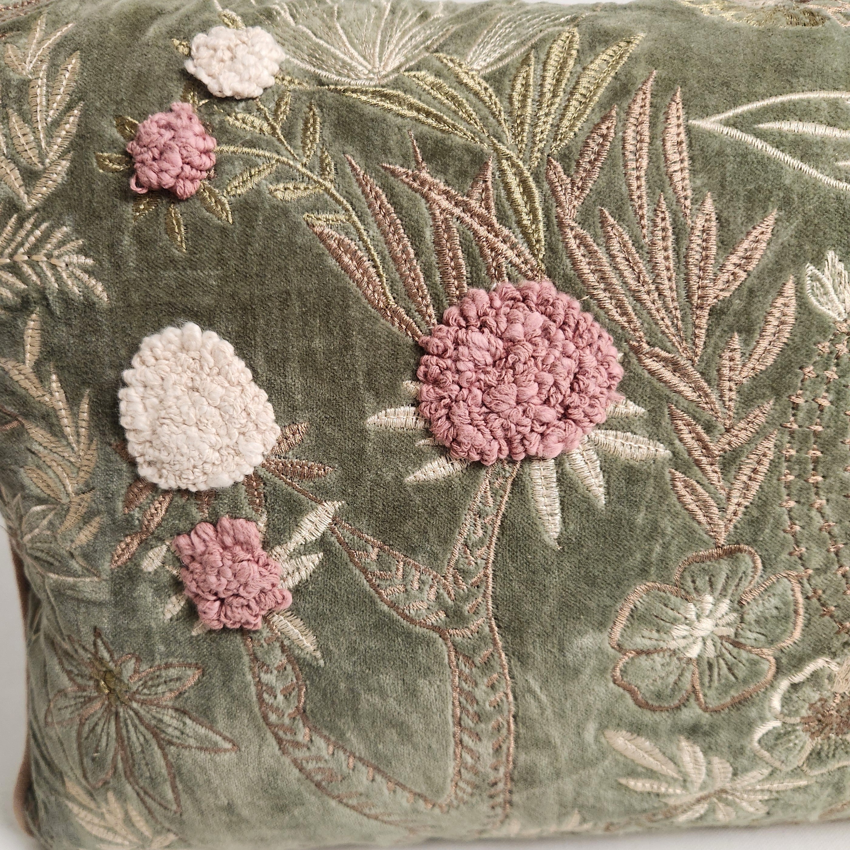 Kanika Green Cactus Garden Lumbar Cushion