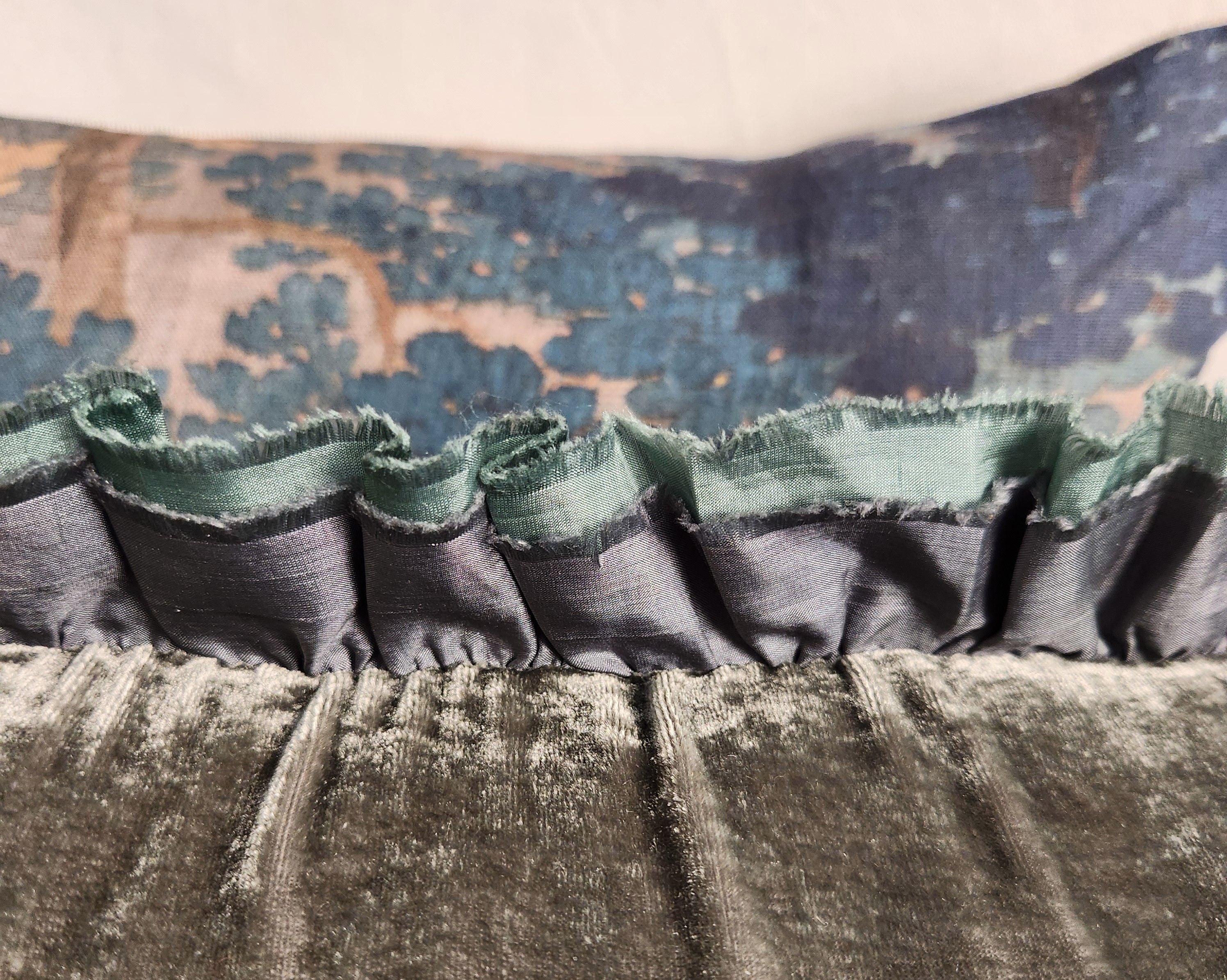 Blue Tapestry Linen Cushion