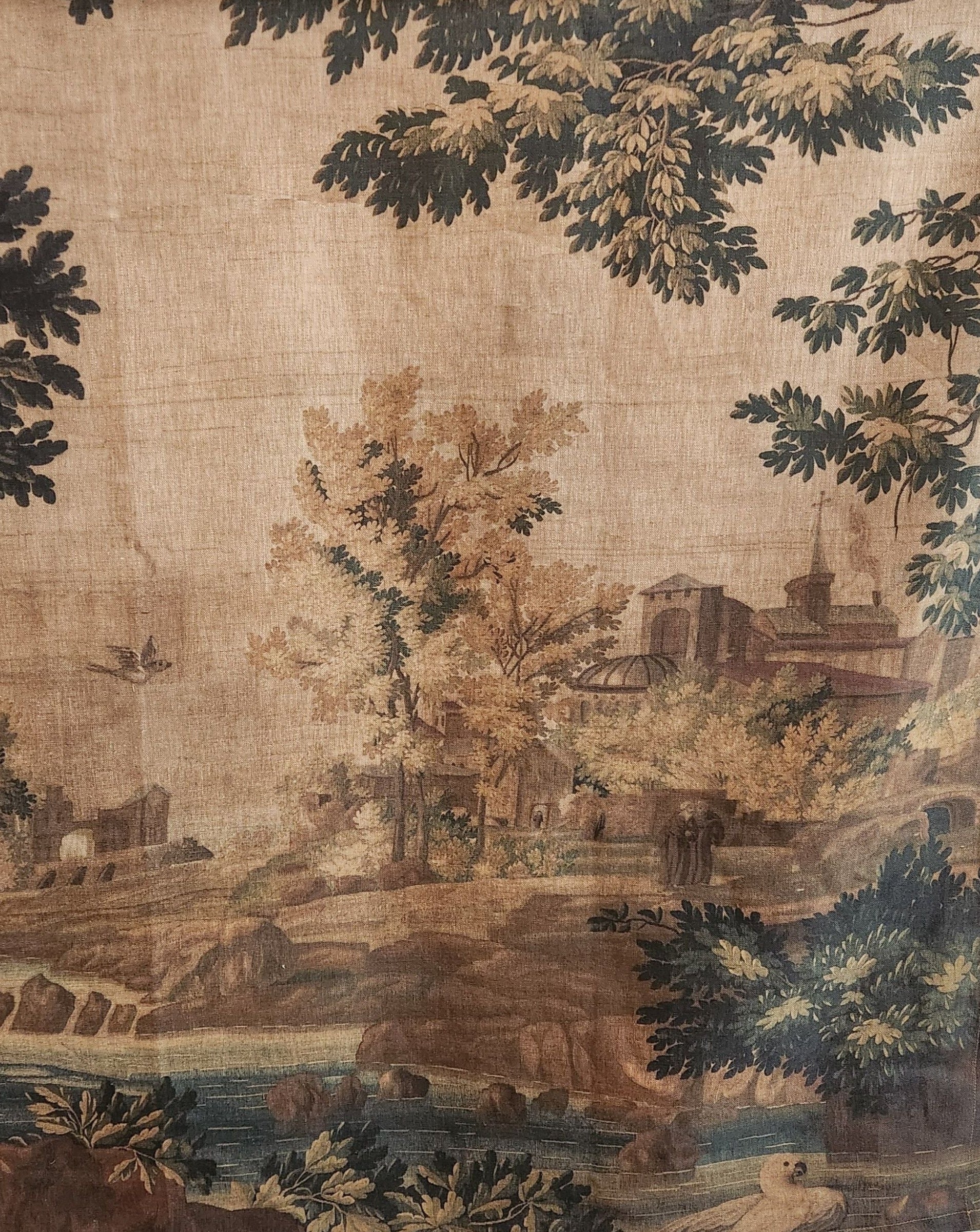 Golden Tapestry Linen Wall Hanging