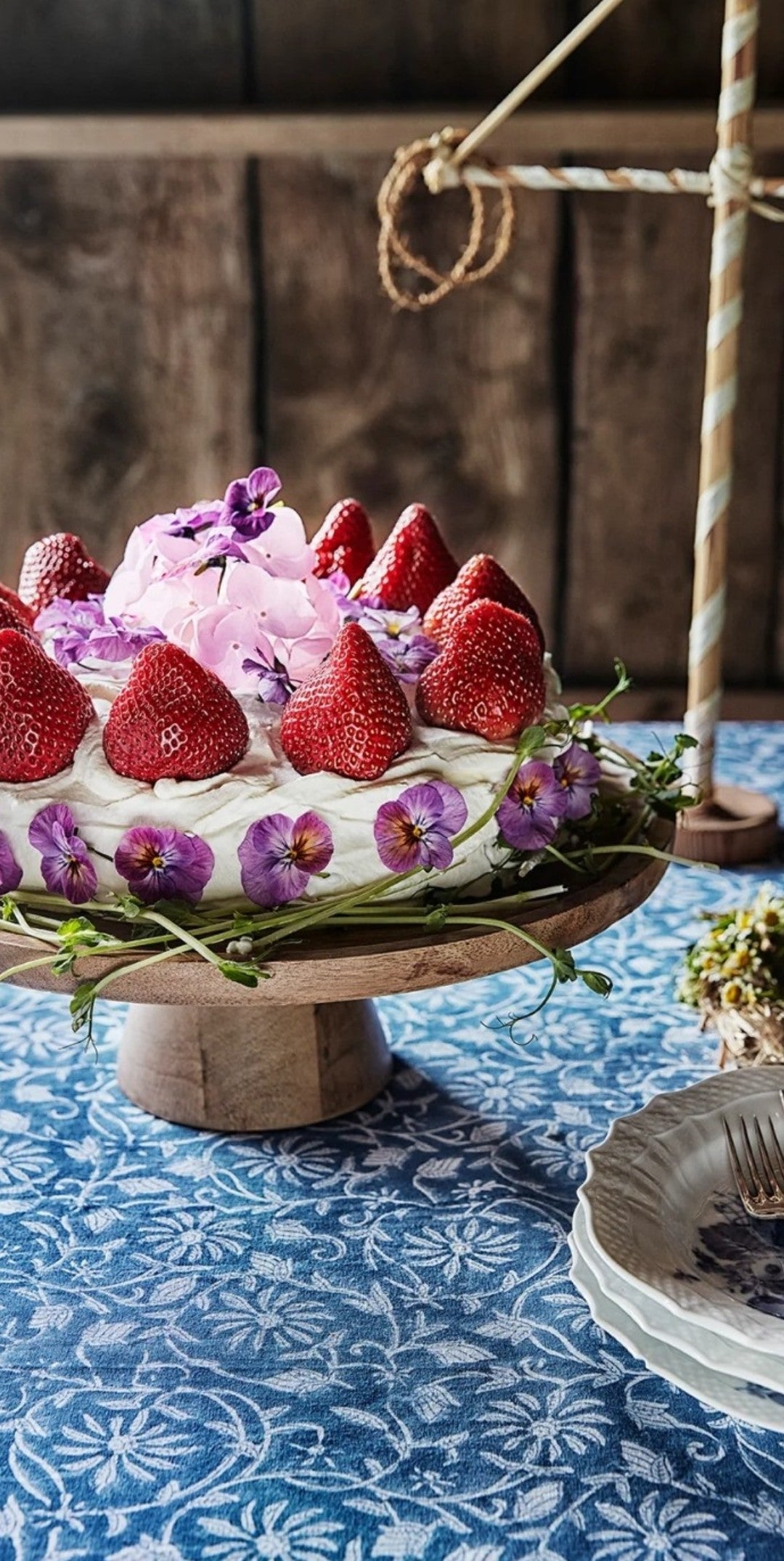 Cotton Tablecloth - Margerita Navy