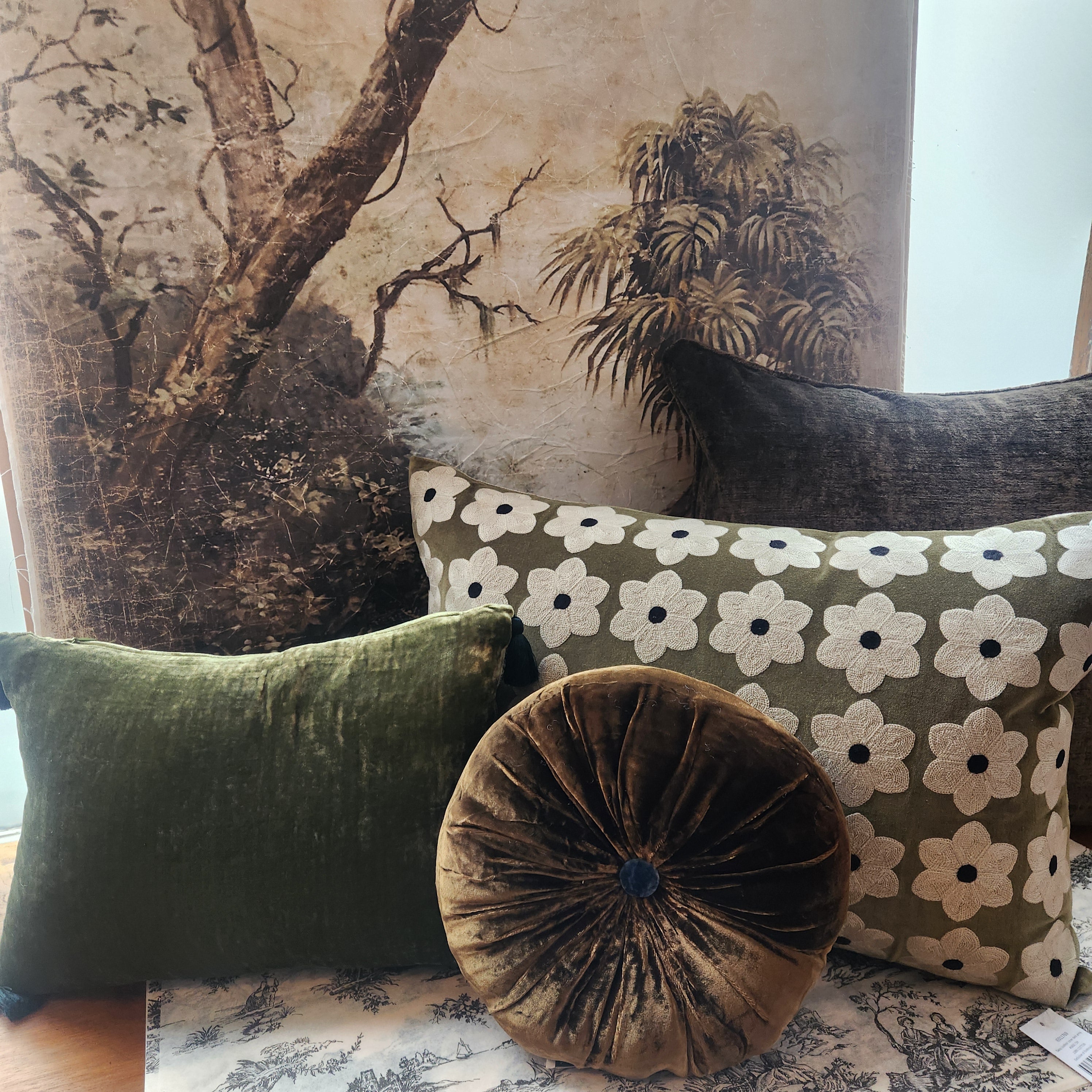 Catherine Martin Sage Velvet Cushion