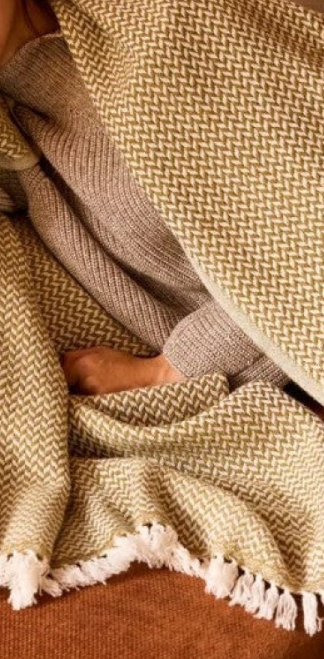 Cashmere Throw - Copenhagen Wasabi