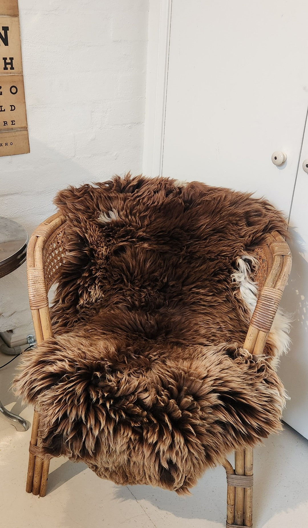British Sheepskin - Brown with white splashes