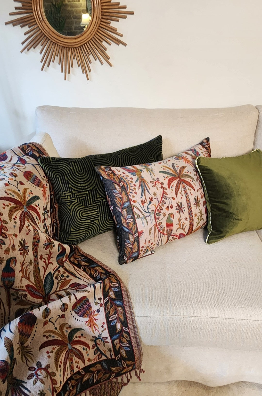 Dalila Square Cushion - Olive